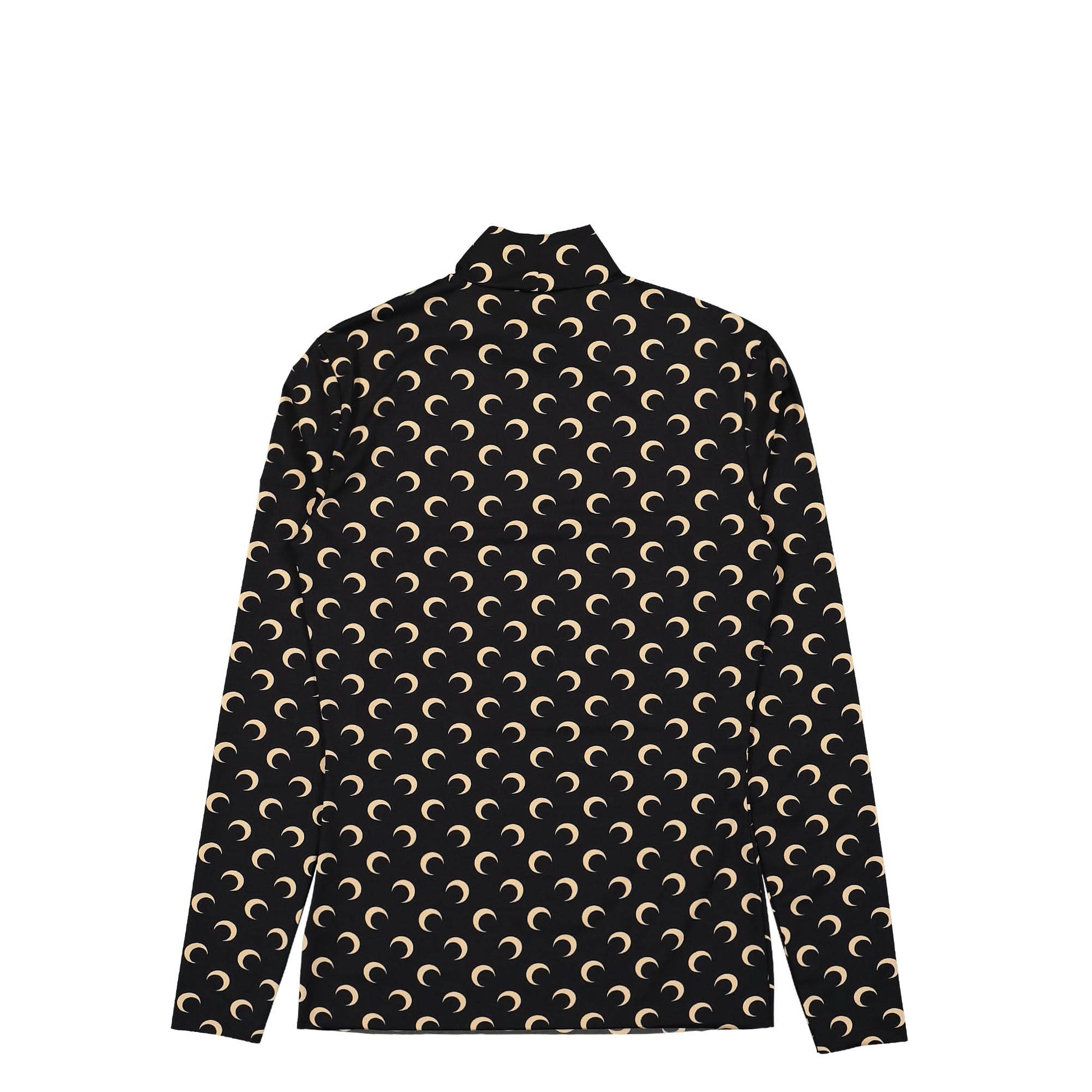 Marine Serre Regenerated All Over Moon Jersey Second Skin Top Black Detail view 2 | Gate