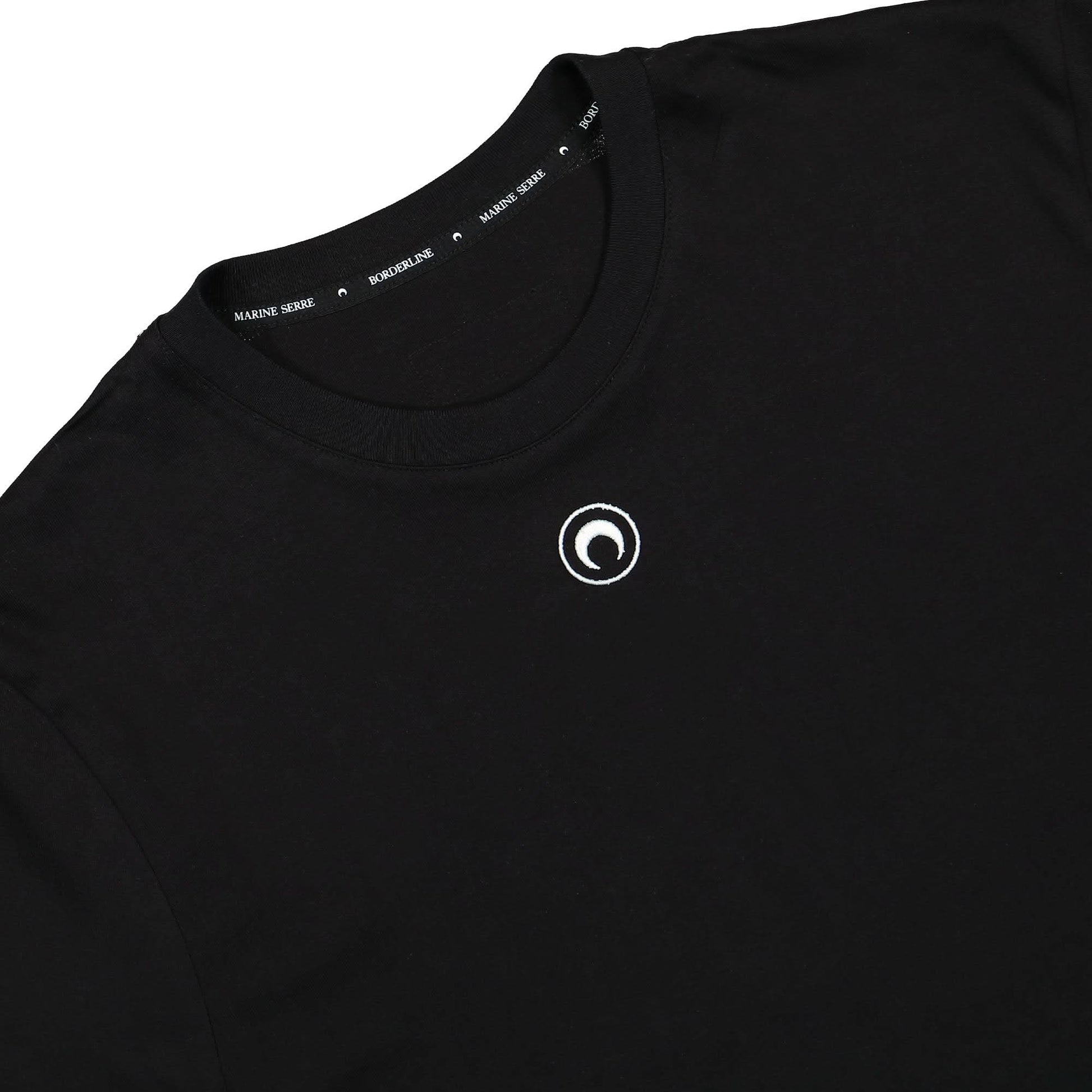 Marine Serre Organic Cotton T-Shirt Black Detail view 3 | Gate