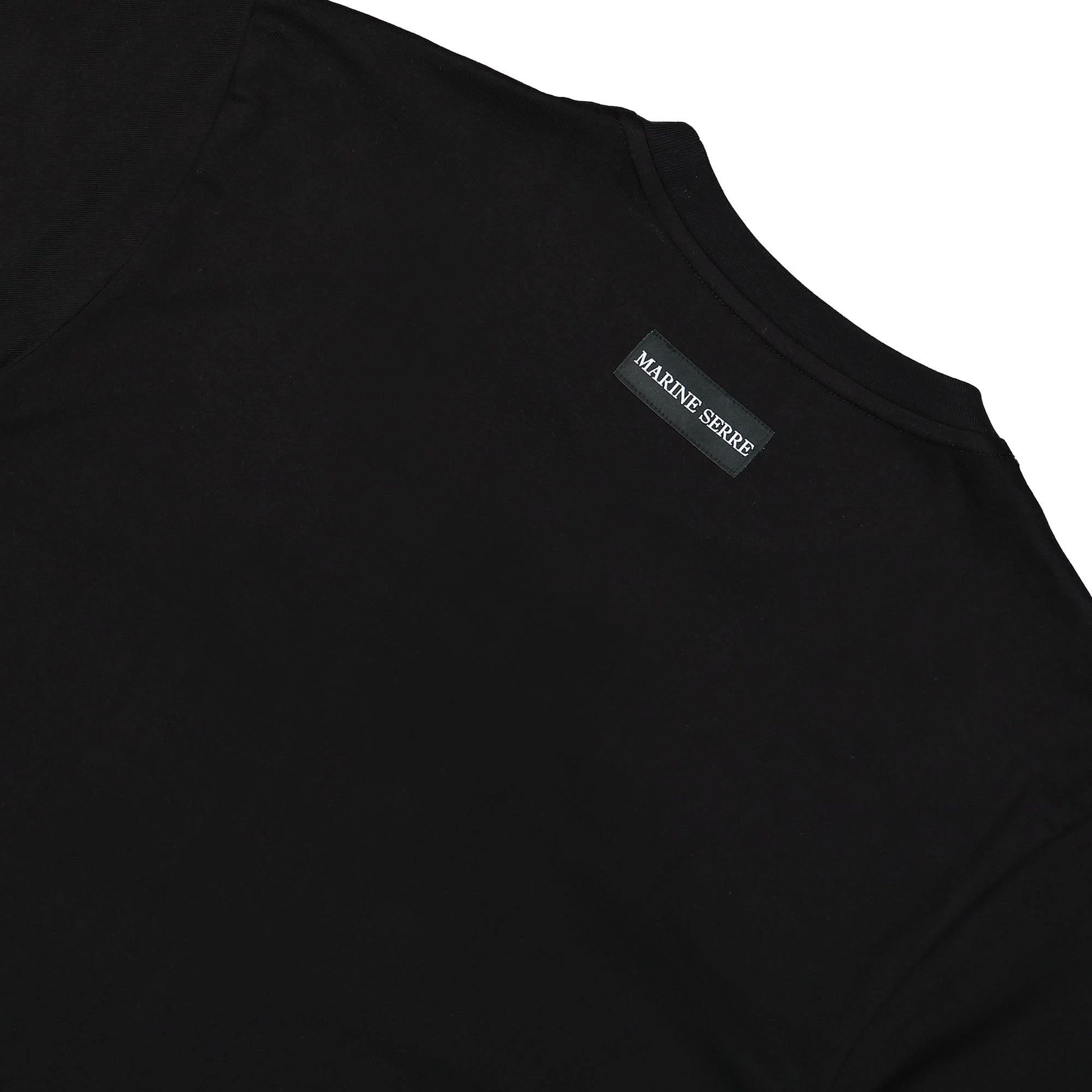 Marine Serre Organic Cotton T-Shirt Black Detail view 4 | Gate
