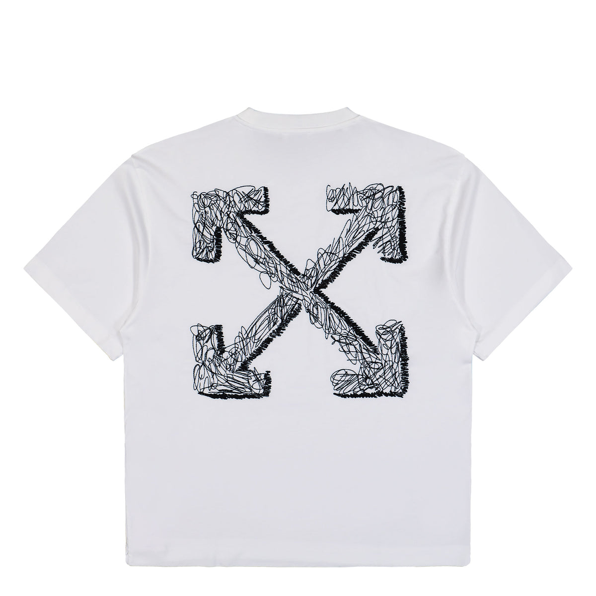 Off-White Scribble Arrow Skate S/S Tee White - Black T-Shirts OMAA120F25JER00C0110 Detail View 1 | GATE
