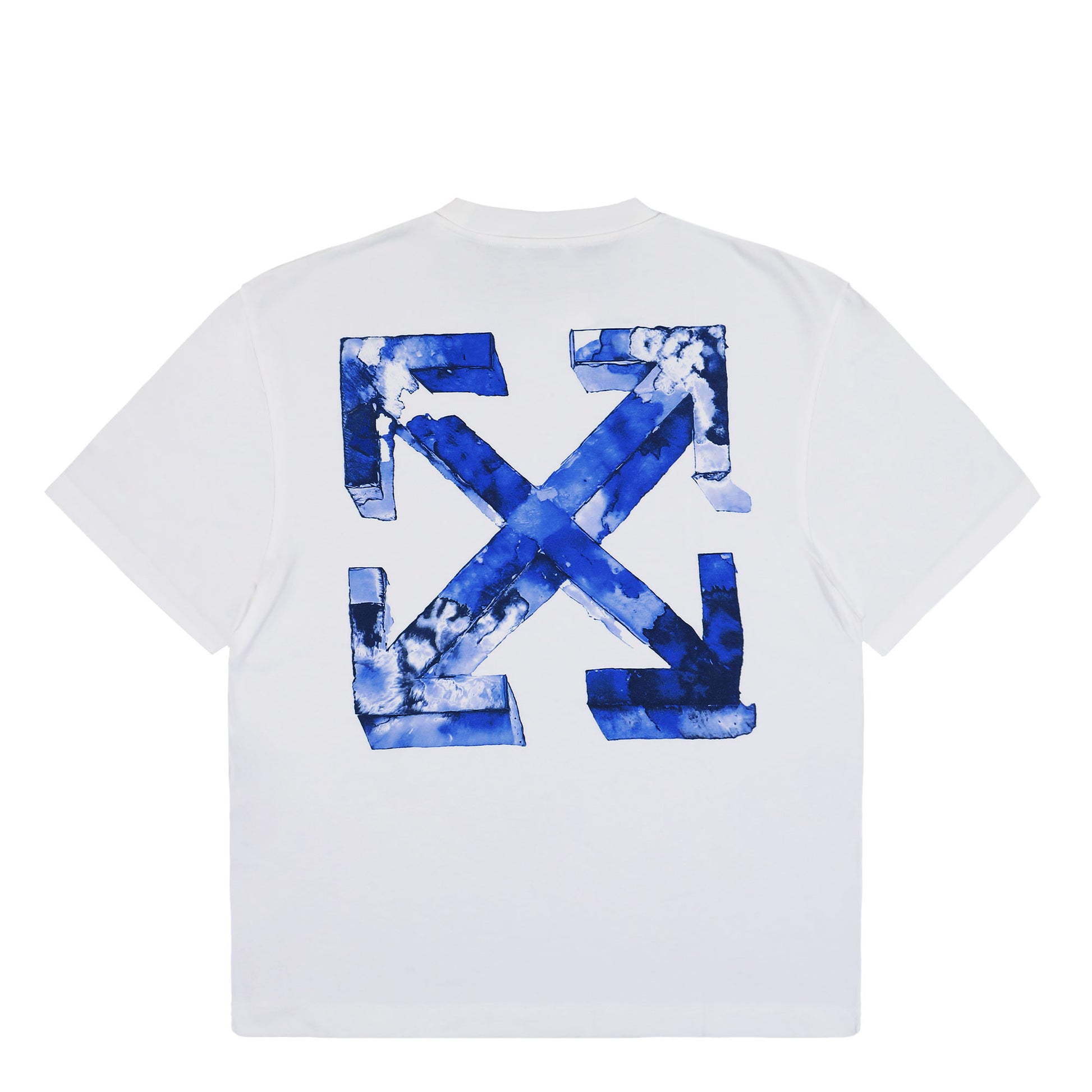 Off-White Cloudy Arrow Skate S/S Tee White - Nautical Blue T-Shirts OMAA120F25JER00G0146 Detail View 2 | GATE
