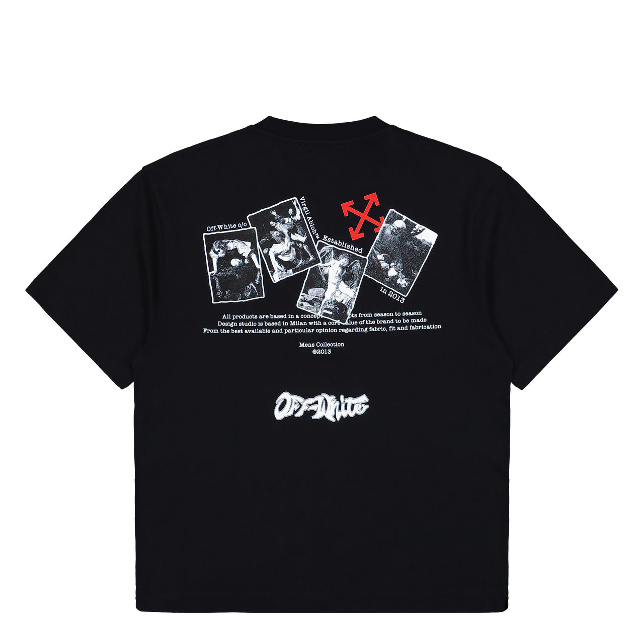Off-White Cards Painting Skate S/S Tee Black - Red T-Shirts OMAA120F25JER00T1027 Detail View 1 | GATE