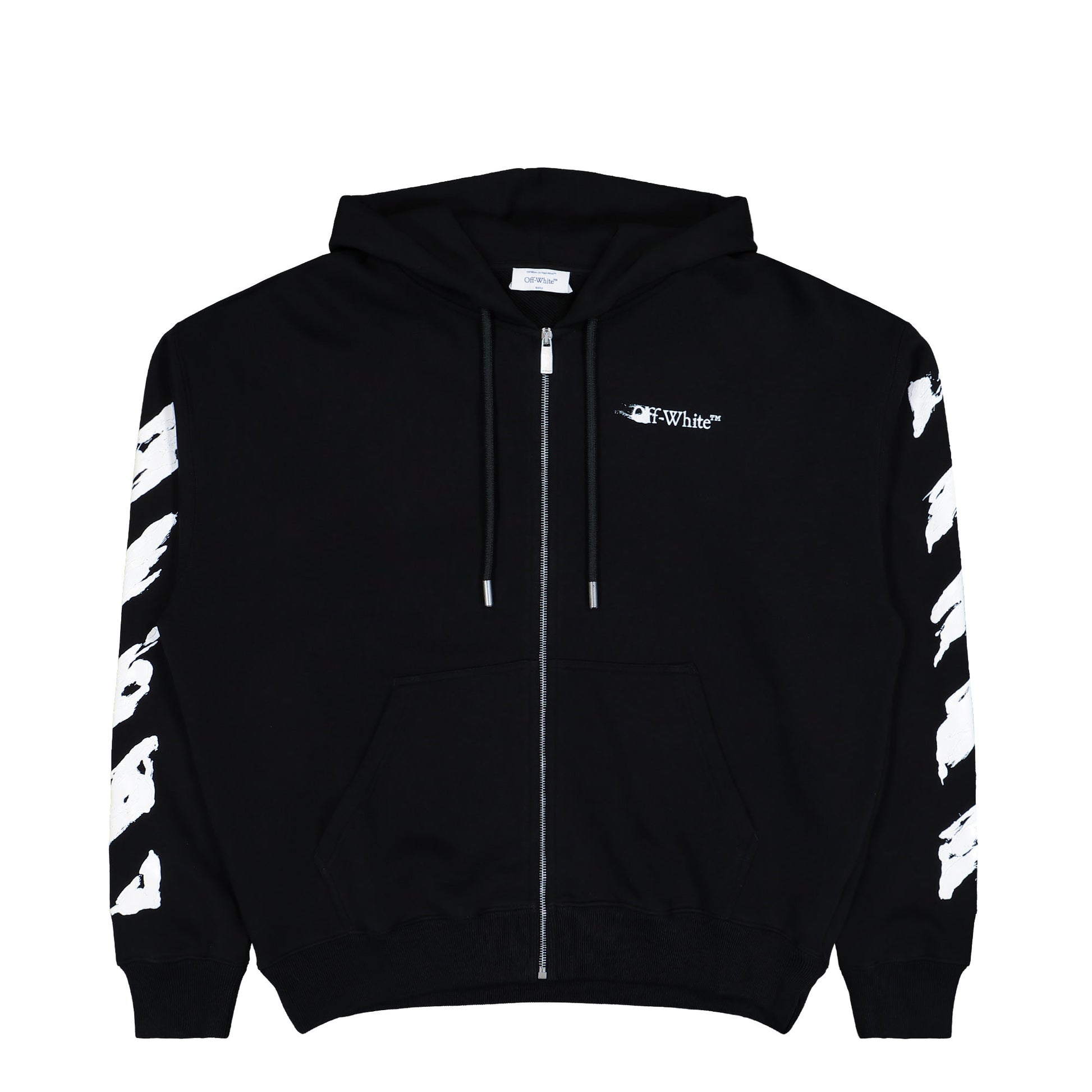 Off-White Ink Arrow Skate Zip Hoodie Black - White Hoodies OMBE015F25FLE0021001 Detail View 1 | GATE