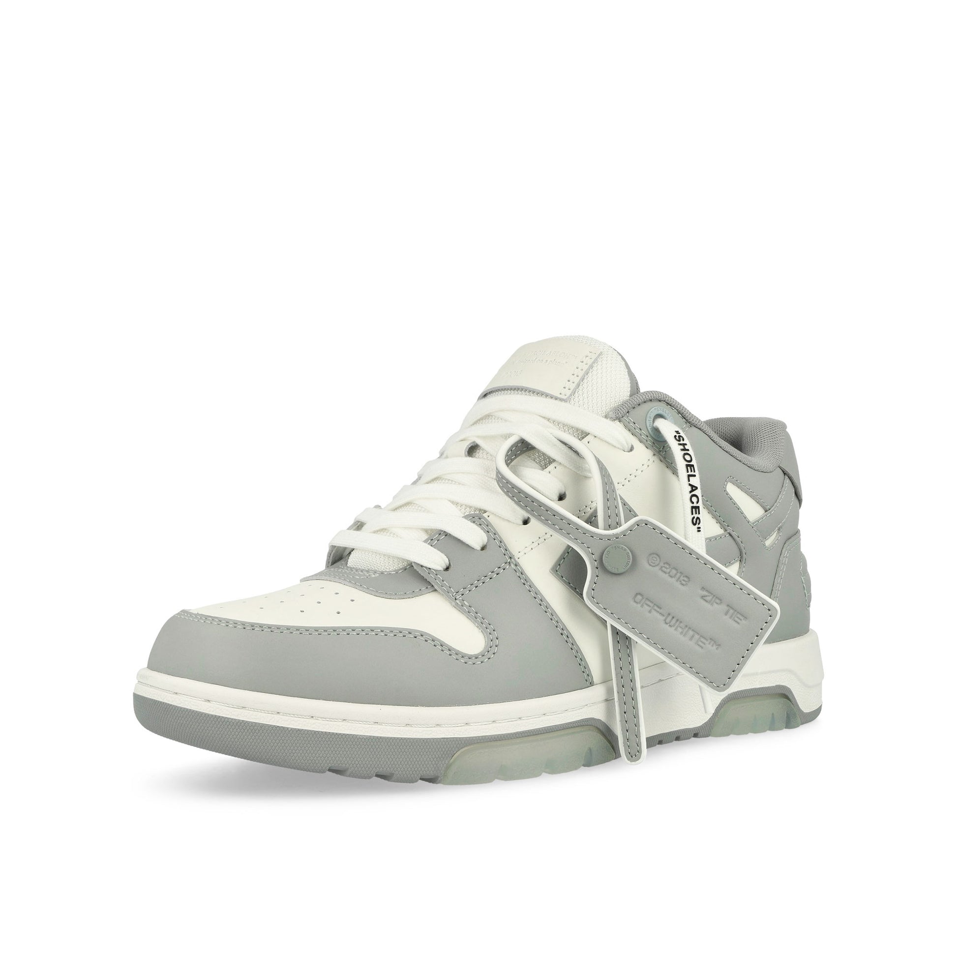 Off-White Out Of Office Leather Sneakers White - Grey Sneaker OMIA189C99LEA0070109 Detail View 4 | GATE