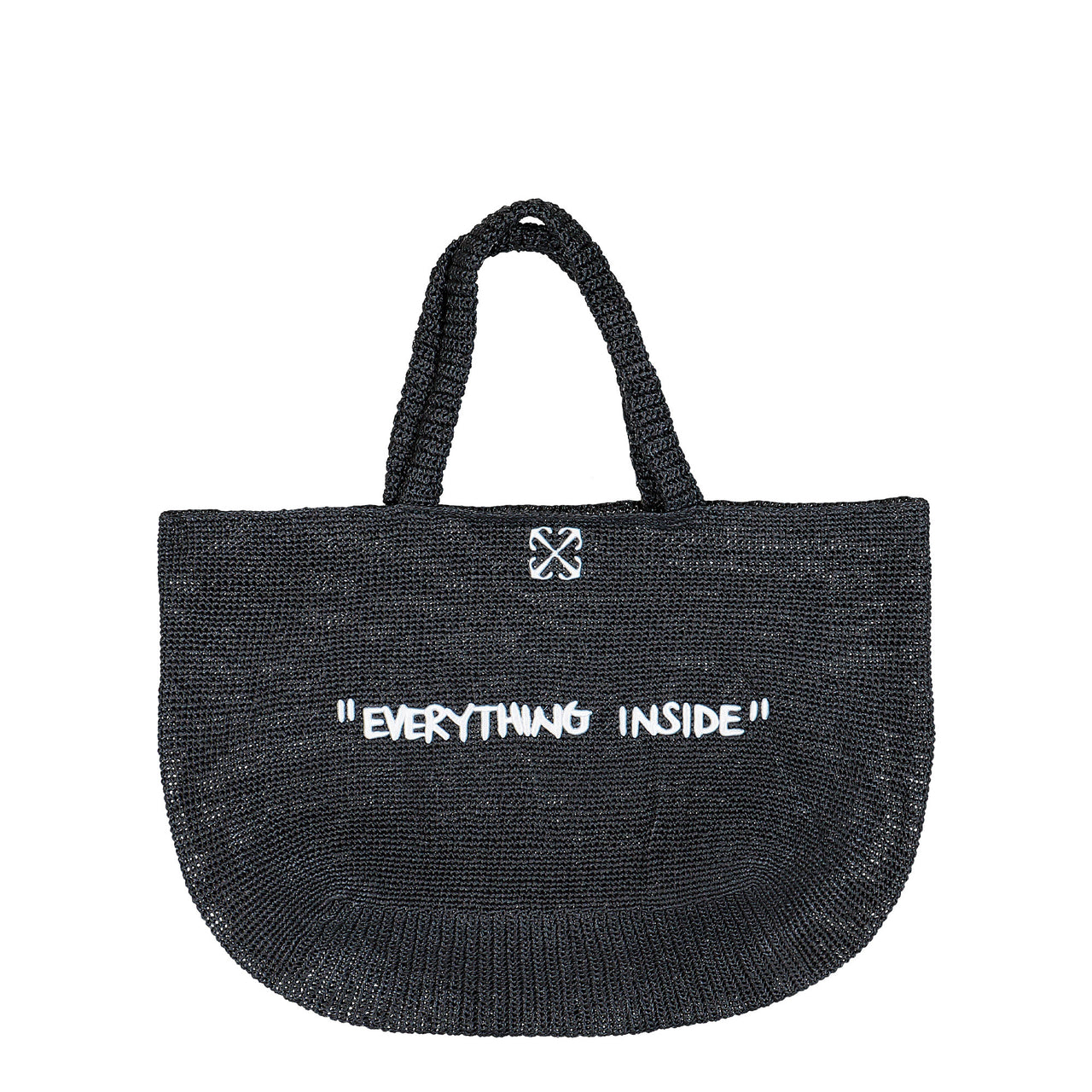 Off White Jitney Tote Quote Black / White Tote Bag OMNA20VC99FAB0011001 Detail View 1 | GATE