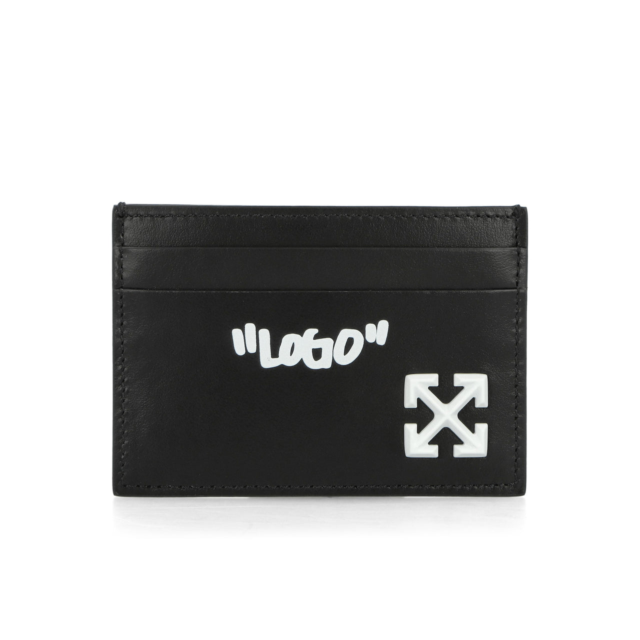 Off-White Jitney Quote Card Case Bold Green Black - White OMND09FC99LEA0011001 Detail View 1 | GATE