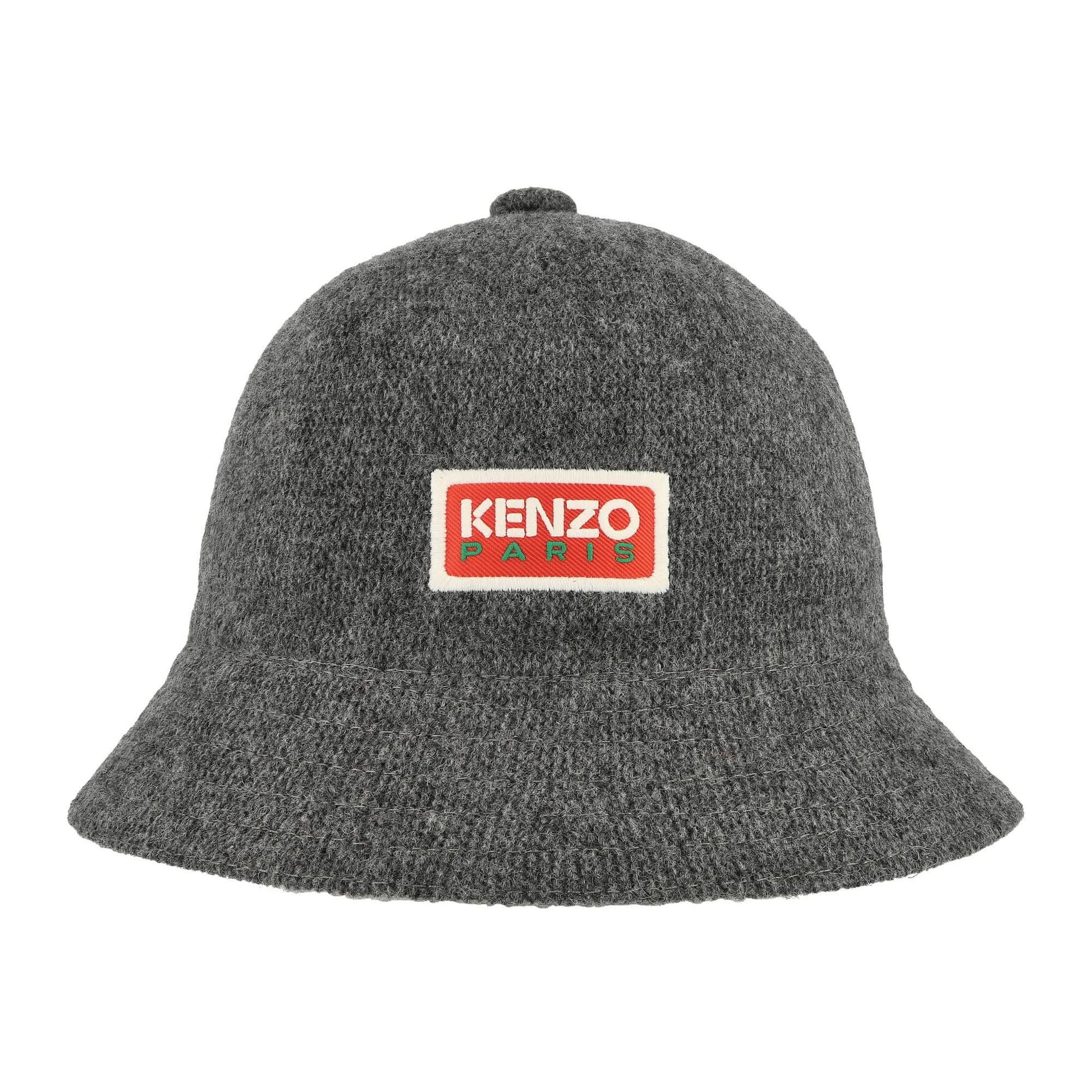 KENZO Logo Print Bucket Hat Grey Detail view 4 | Gate