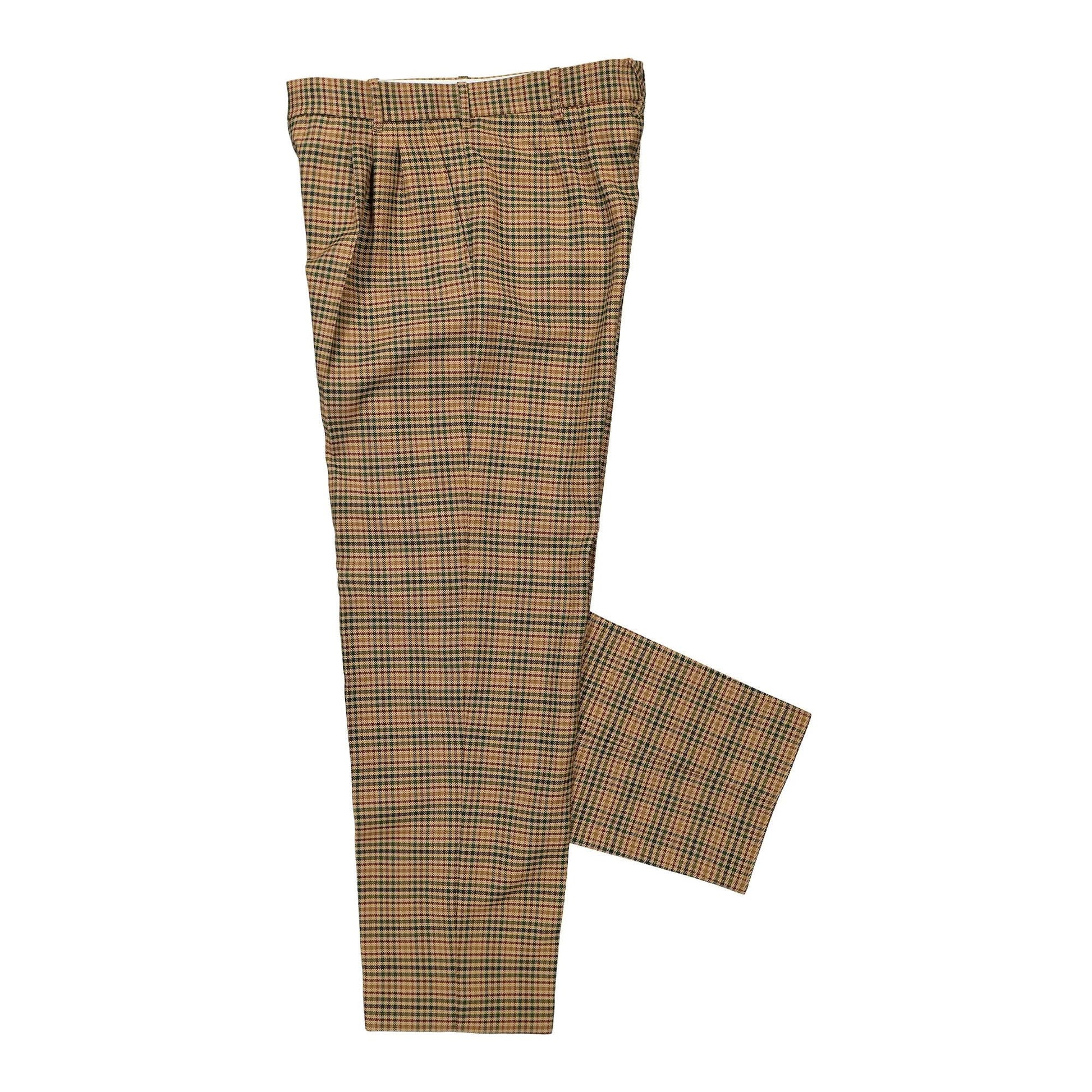 KENZO Check Tailored Pants Brown Detail view 3 | Gate