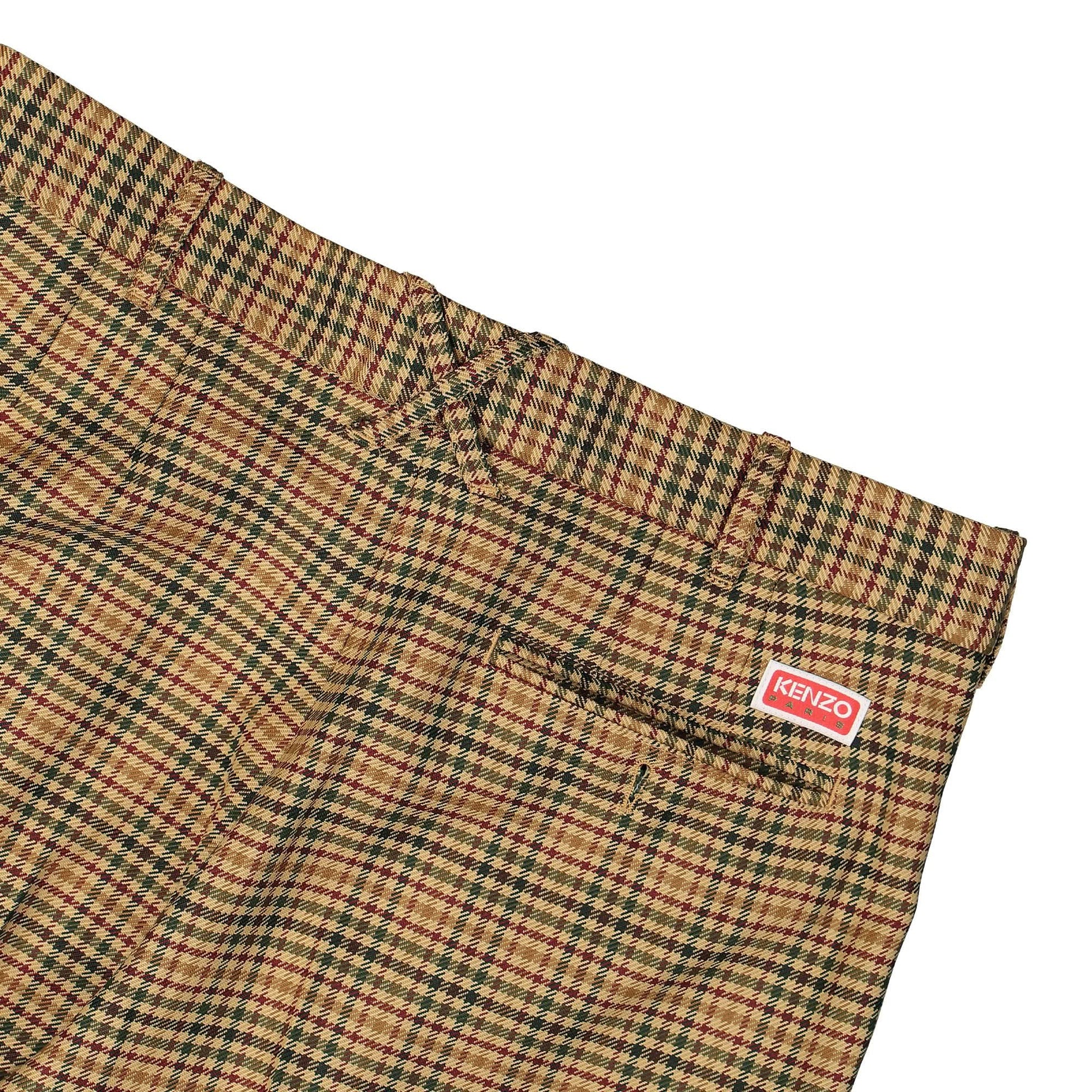 KENZO Check Tailored Pants Brown Detail view 4 | Gate