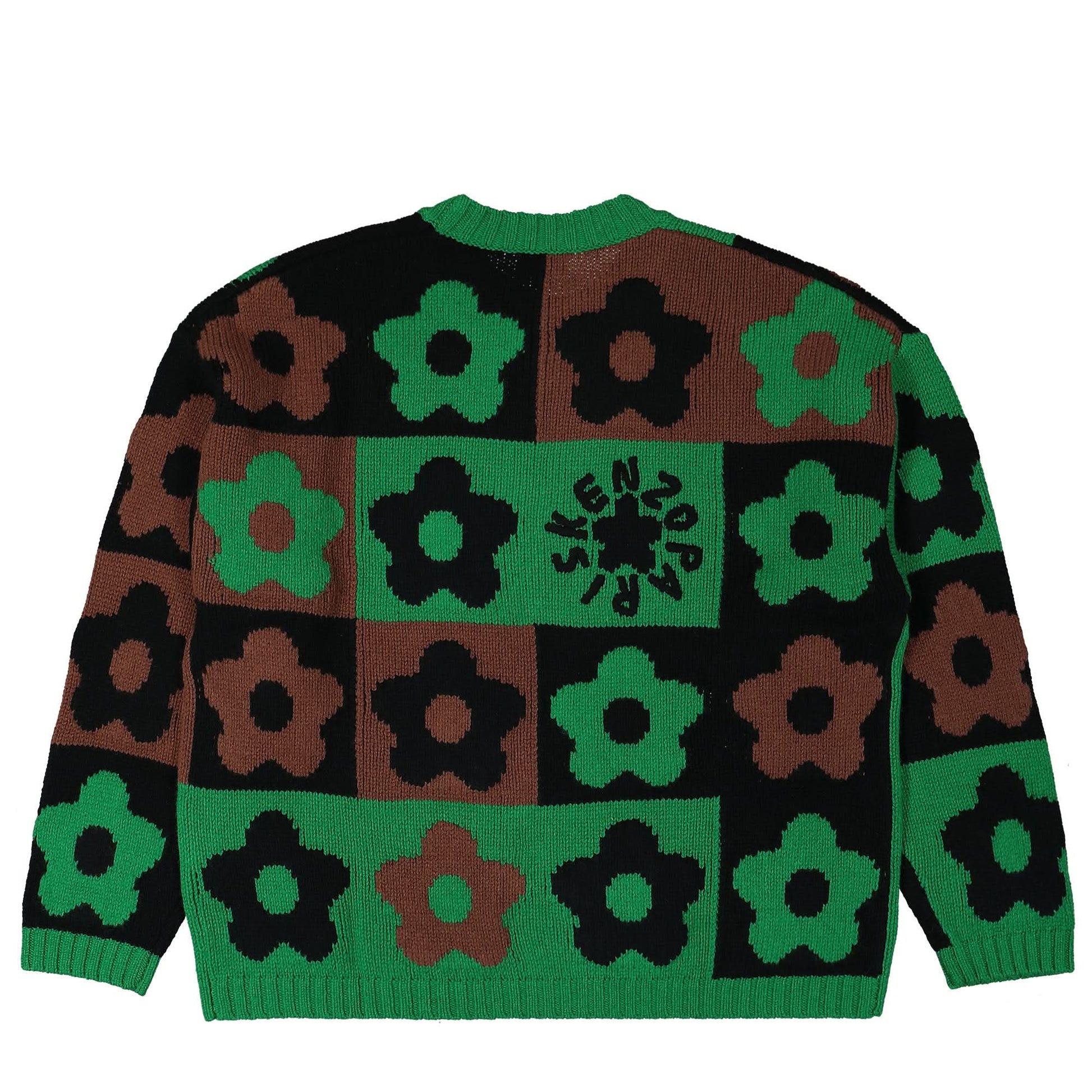 KENZO Boke Checkerboard Jumper Green Detail view 2 | Gate