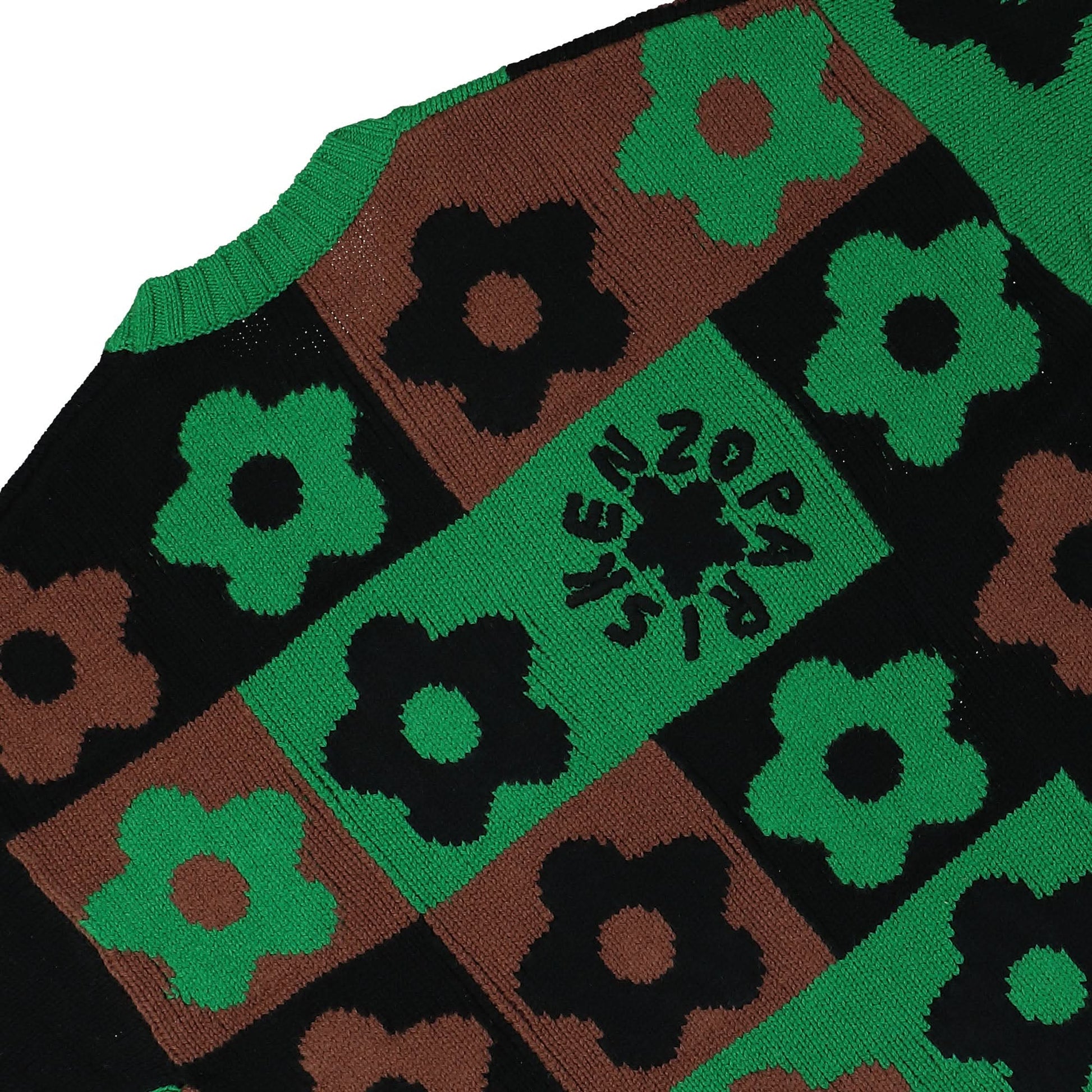 KENZO Boke Checkerboard Jumper Green Detail view 4 | Gate