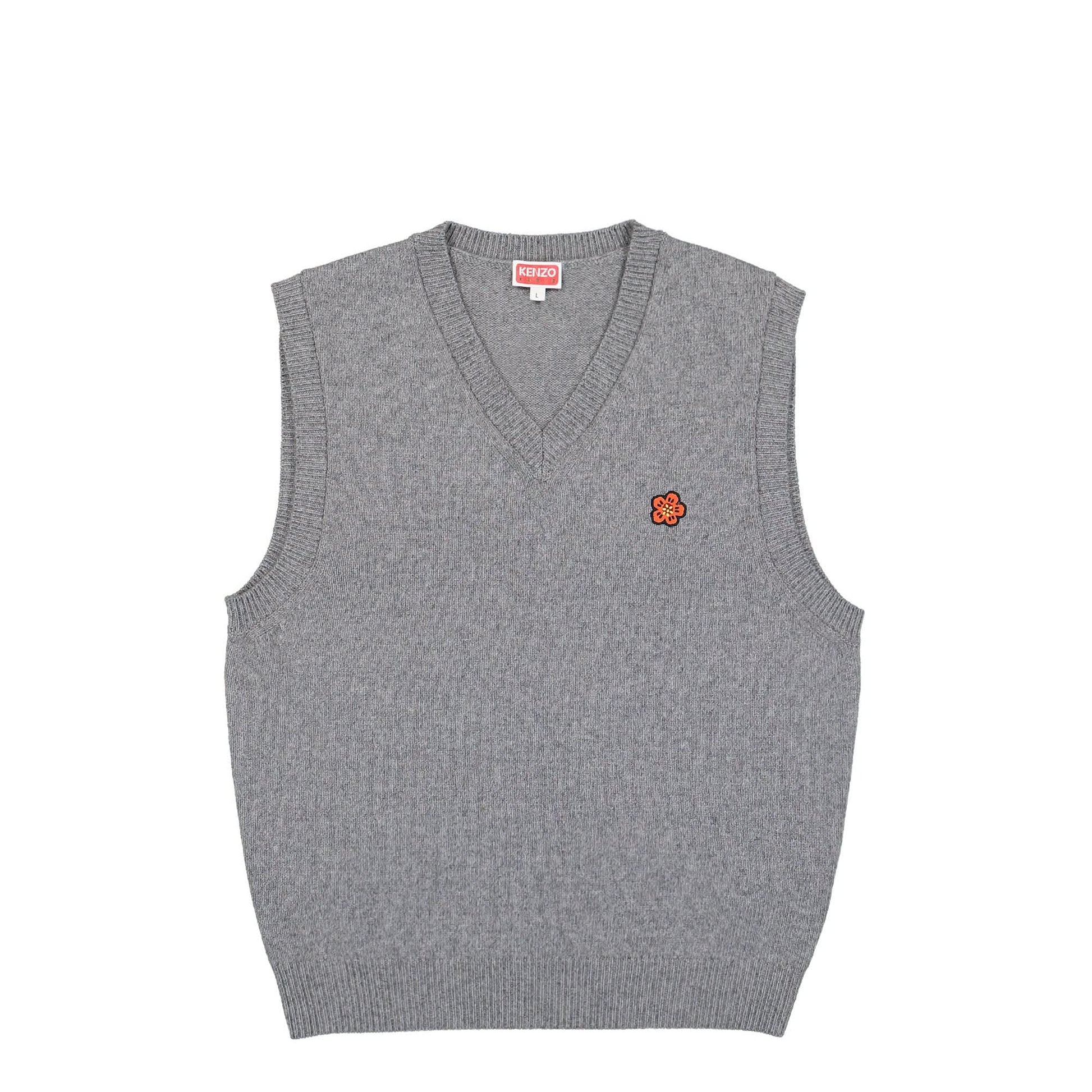 KENZO Boke Flower Crest Woolen Jumper Grey Detail view 1 | Gate