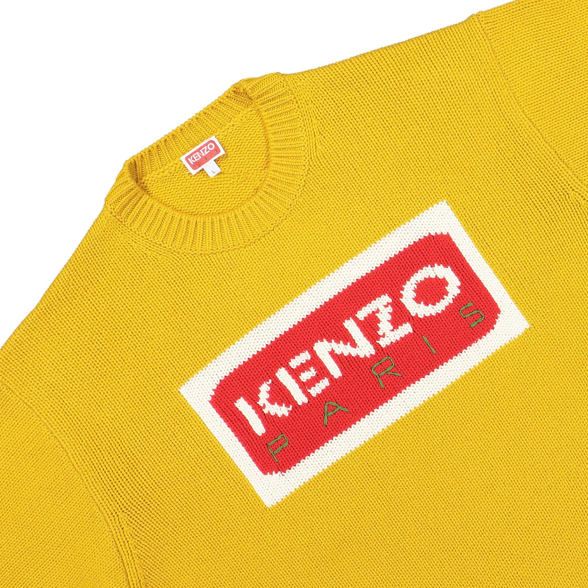 KENZO Knitted Jumper Yellow Detail view 3 | Gate