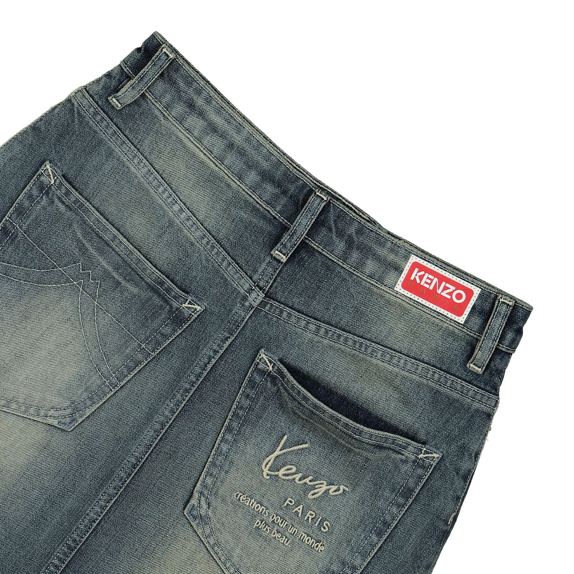 KENZO Solid Small Skirt Blue Detail view 6 | Gate