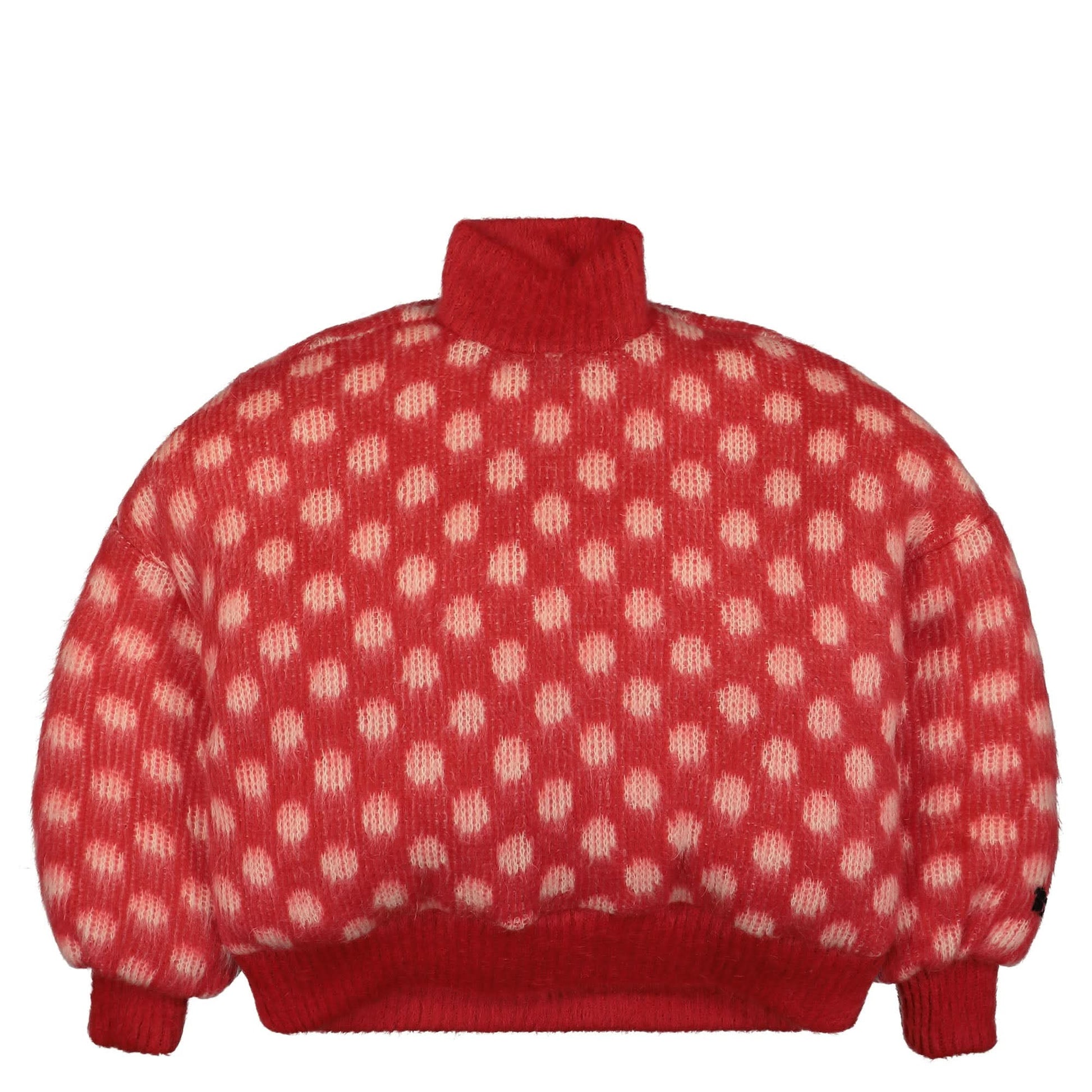 Marni Brushed Dots Fuzzy Wuzzy Padded Jacket Red Detail view 1 | Gate