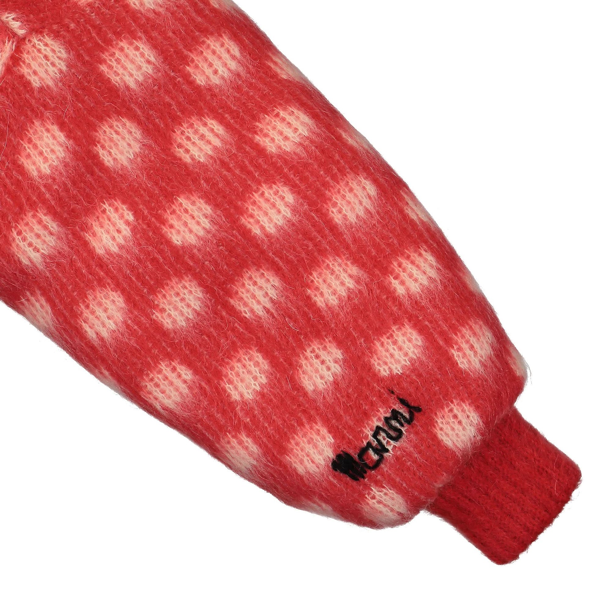 Marni Brushed Dots Fuzzy Wuzzy Padded Jacket Red Detail view 5 | Gate