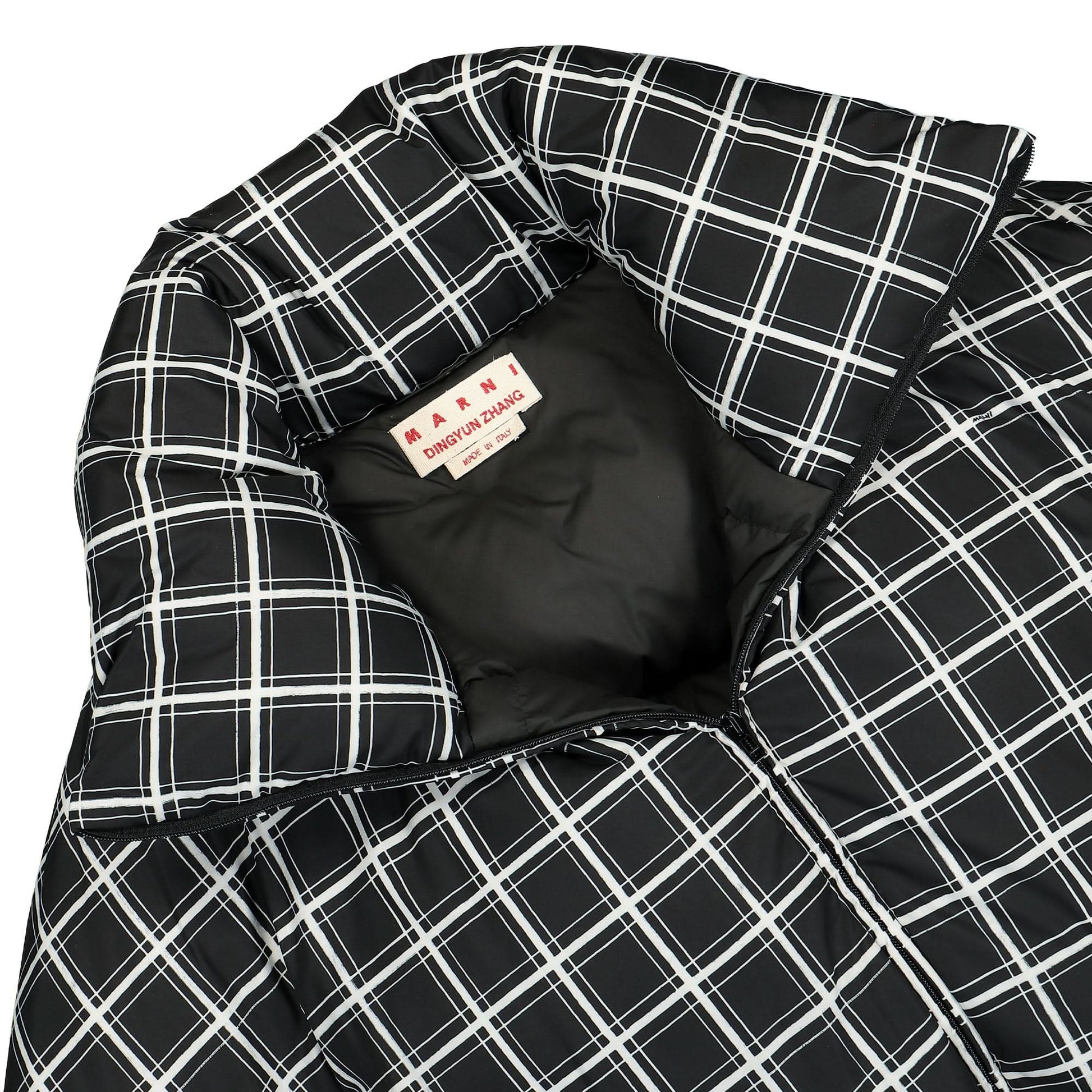 Marni Big Check Nylon Padded Jacket Black  Detail view 3 | Gate