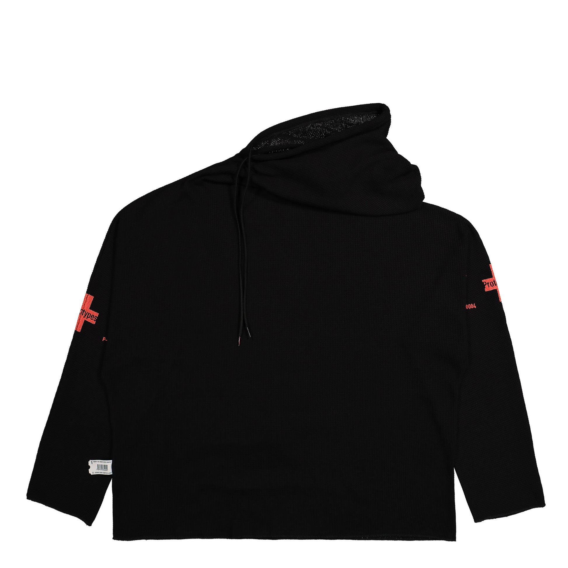 Prototypes Waffle Twisted Hoodie Black Detail view 1 | Gate