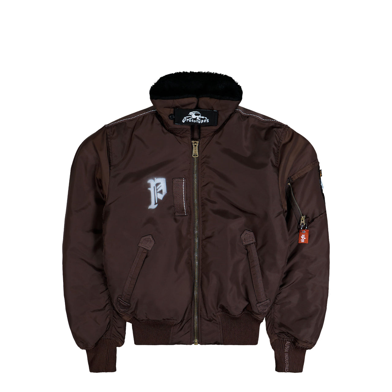 Prototypes Sprayed Goat Bomber Brown Jackets PT08OW12USBN Detail View 1 | GATE