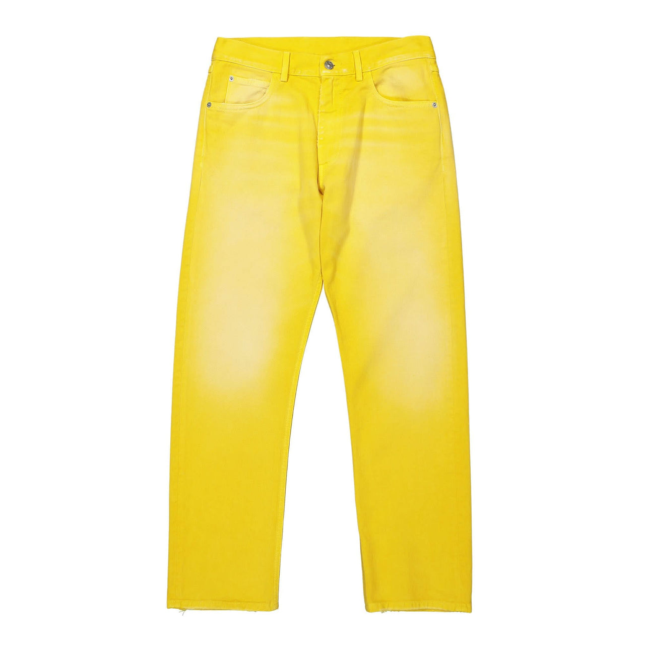 Marni Overdyed Cotton Bull Denim Trousers Yellow Detail view 1 | Gate