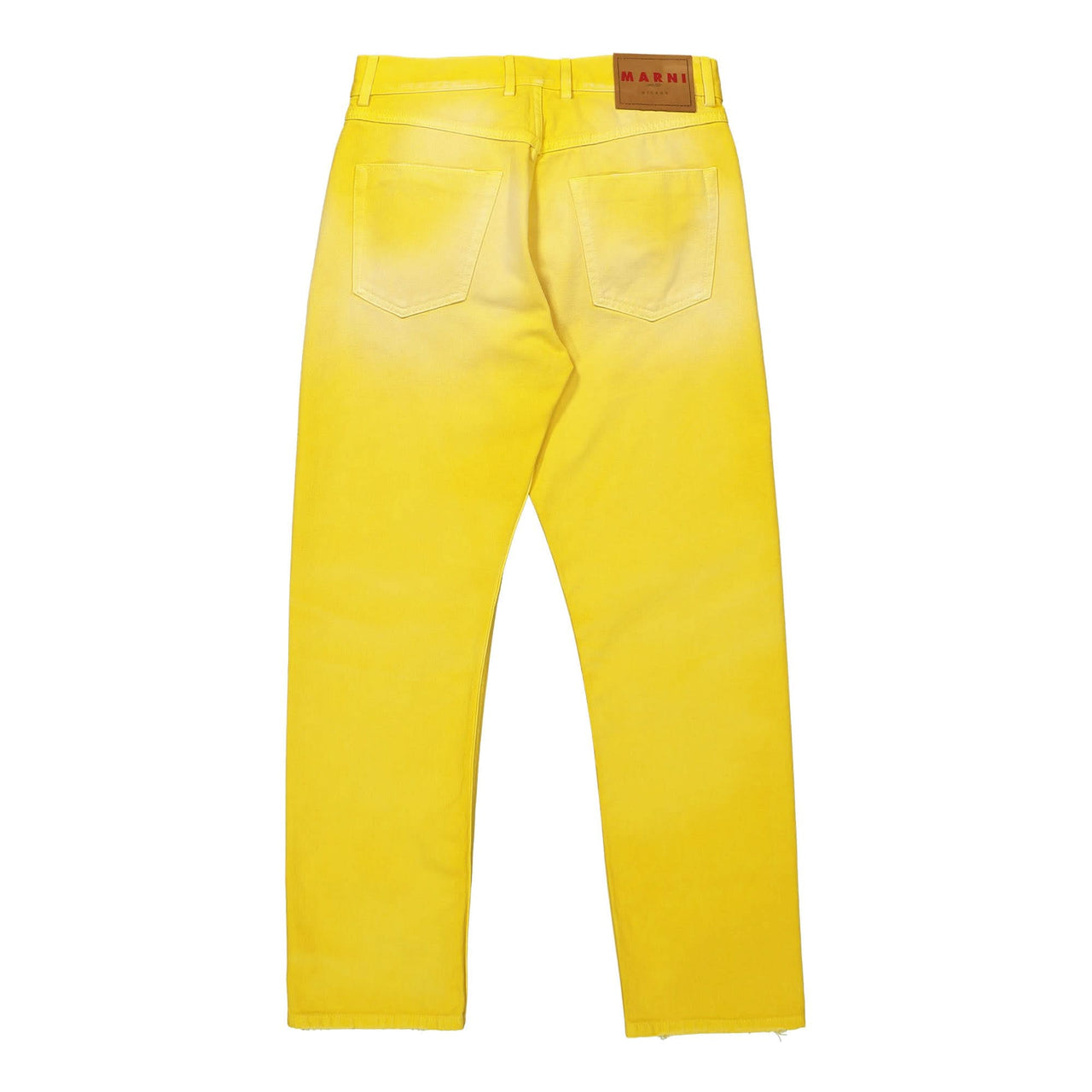 Marni Overdyed Cotton Bull Denim Trousers Yellow Detail view 1 | Gate