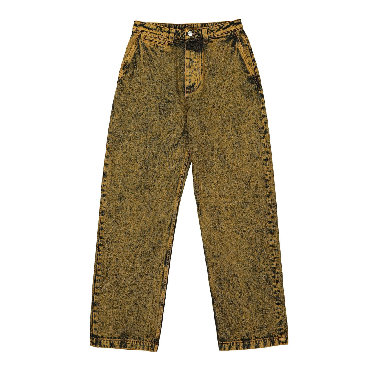 Marni Marble Dyed Cotton Denim Trousers Yellow Detail view 1 | Gate