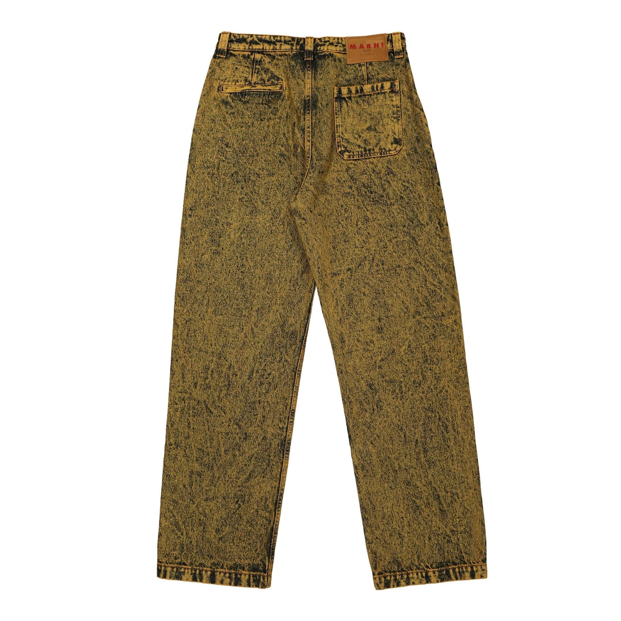 Marni Marble Dyed Cotton Denim Trousers Yellow Detail view 1 | Gate