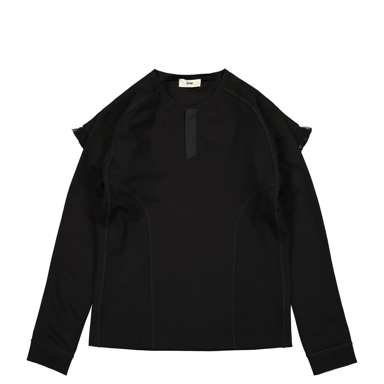 GmbH Rami Long Sleeve Top With Integrated Shawl Black Detail view 1 | Gate