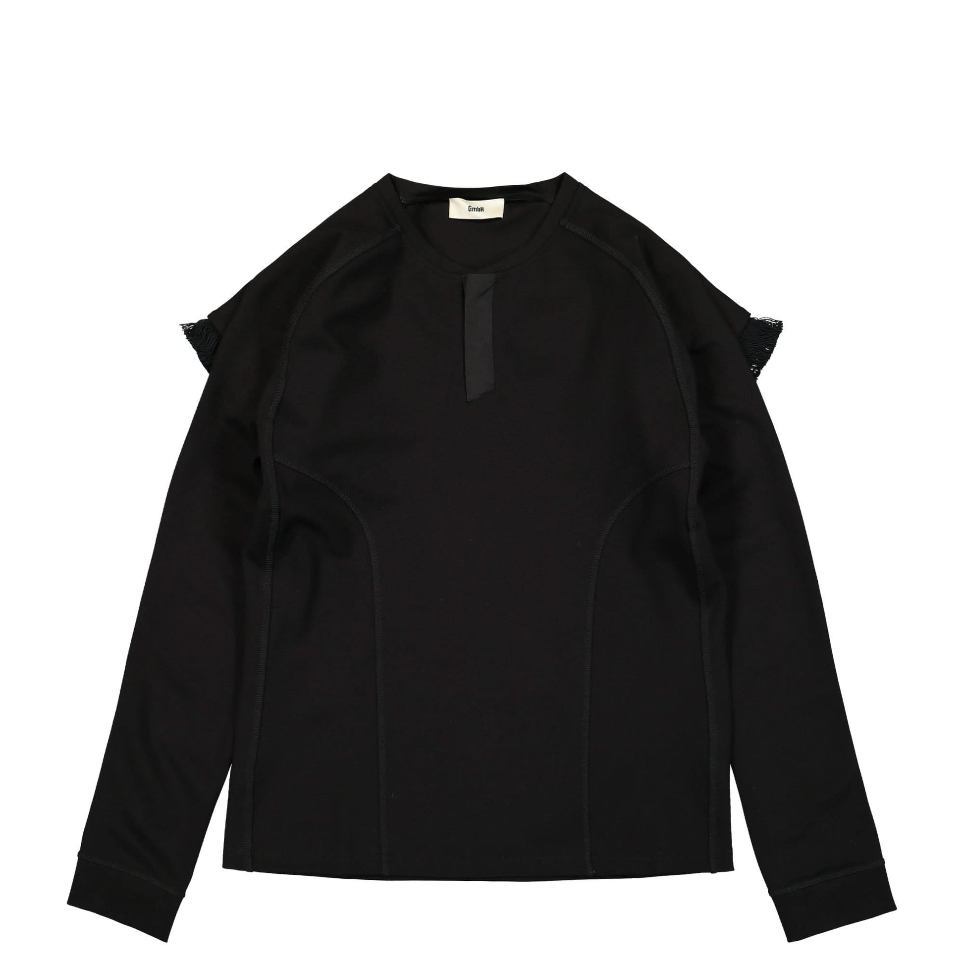 GmbH Rami Long Sleeve Top With Integrated Shawl Black Detail view 1 | Gate