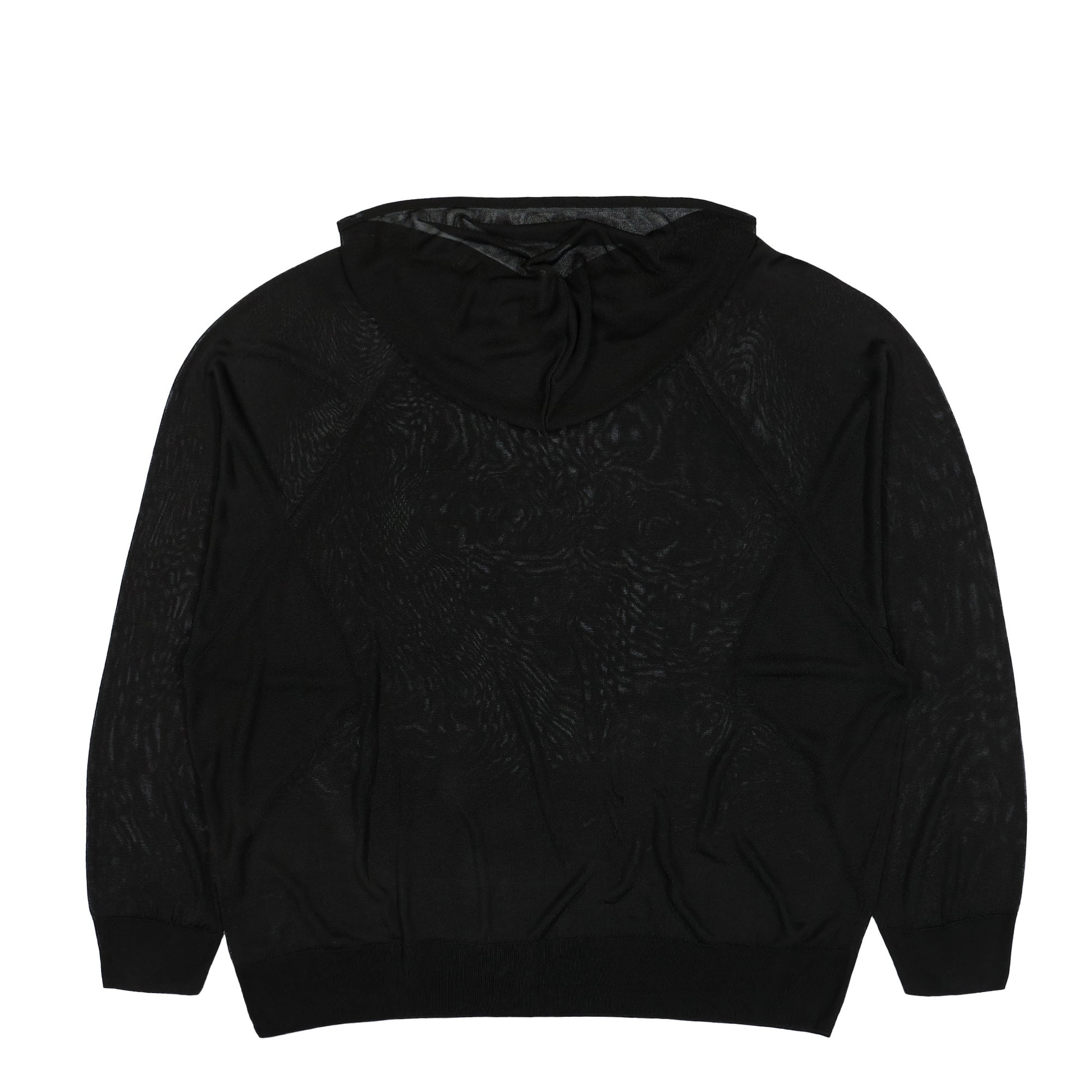 032c Selfie Translucent Hooded Knit Black Detail view 2 | Gate