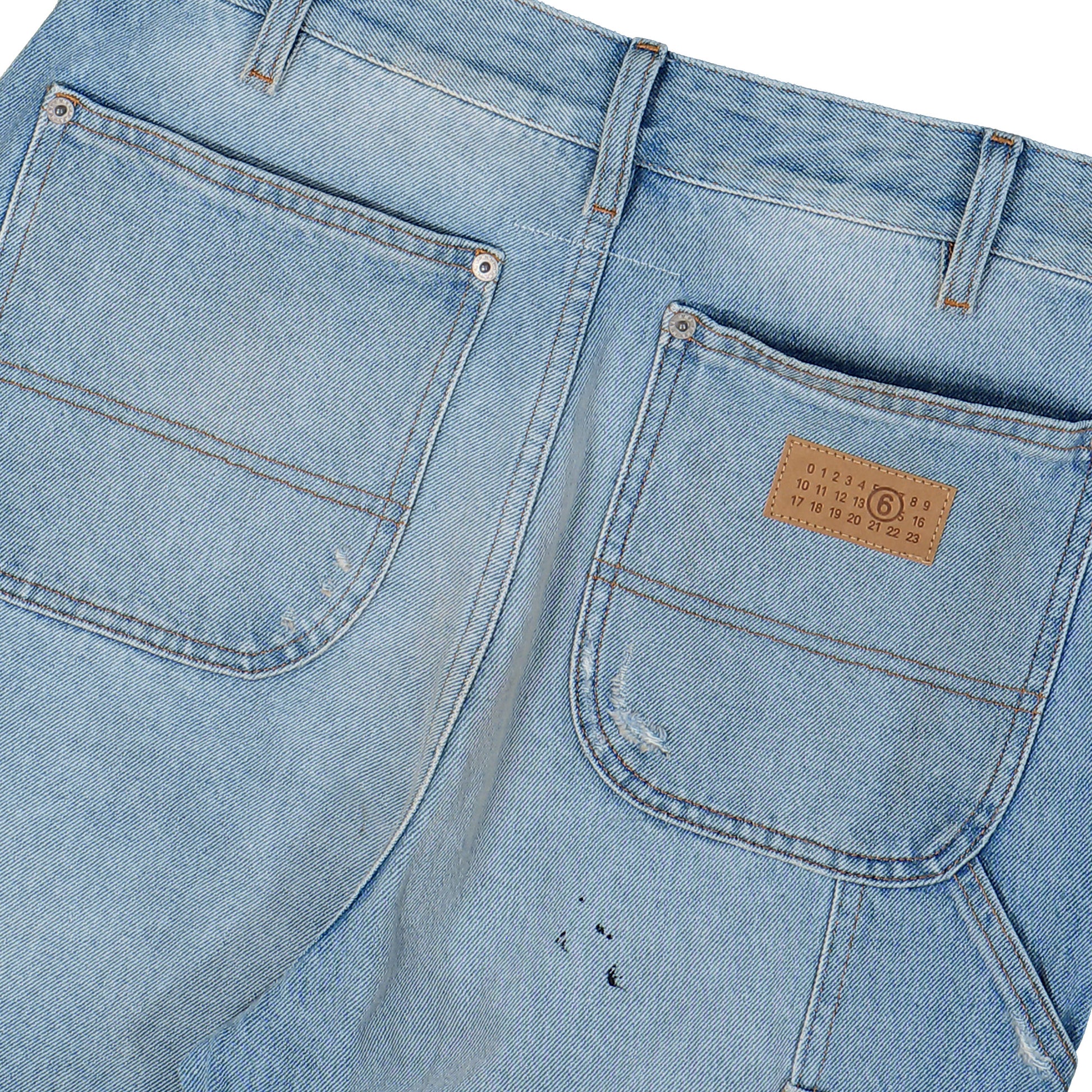 MM6 Maison Margiela Pants 5 Pockets Blue Detail view 6 | Gate