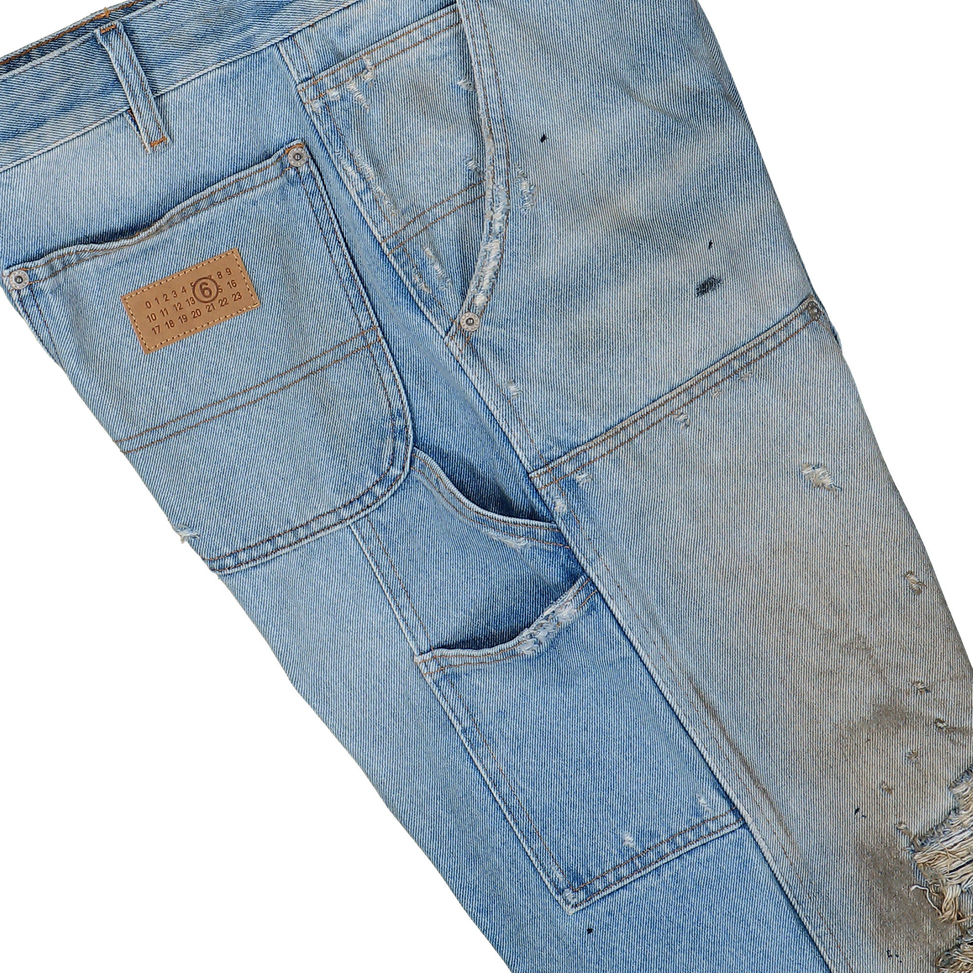 MM6 Maison Margiela Pants 5 Pockets Blue Detail view 7 | Gate