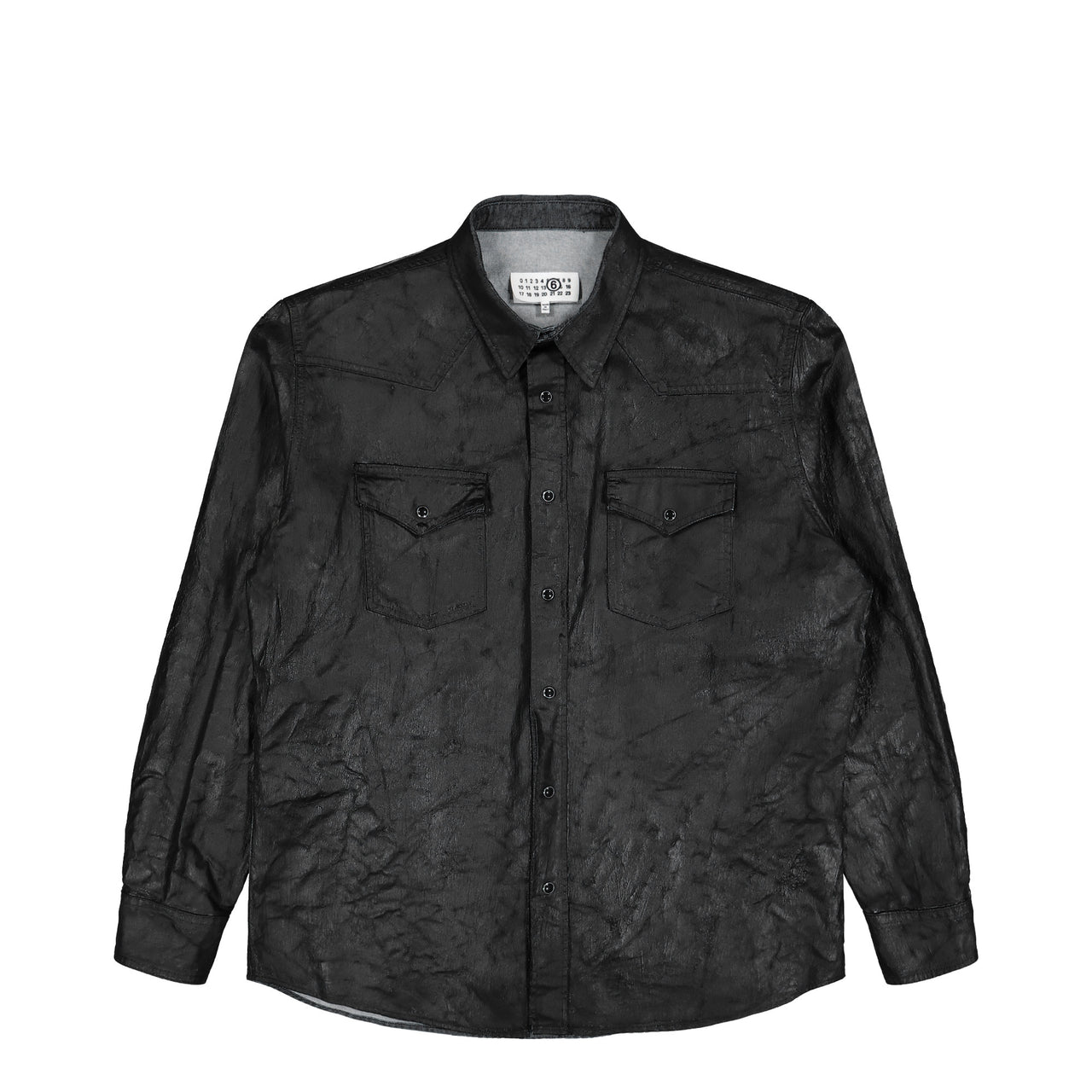 MM6 Maison Margiela Long-sleeved Shirt Black Shirts SH2DT0033 M30029 963 Detail View 1 | GATE
