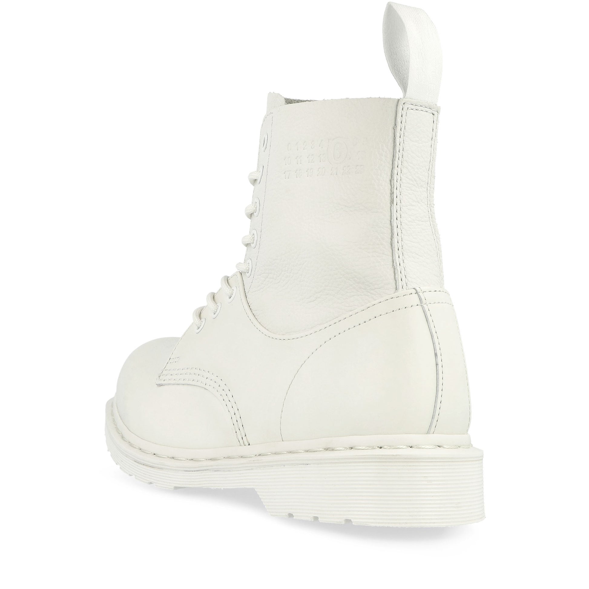 MM6 Maison Margiela x Dr. Martens 1460 Twist MM6 White / Optical White Boots SH3WU0013 HB009 Detail View 3 | GATE