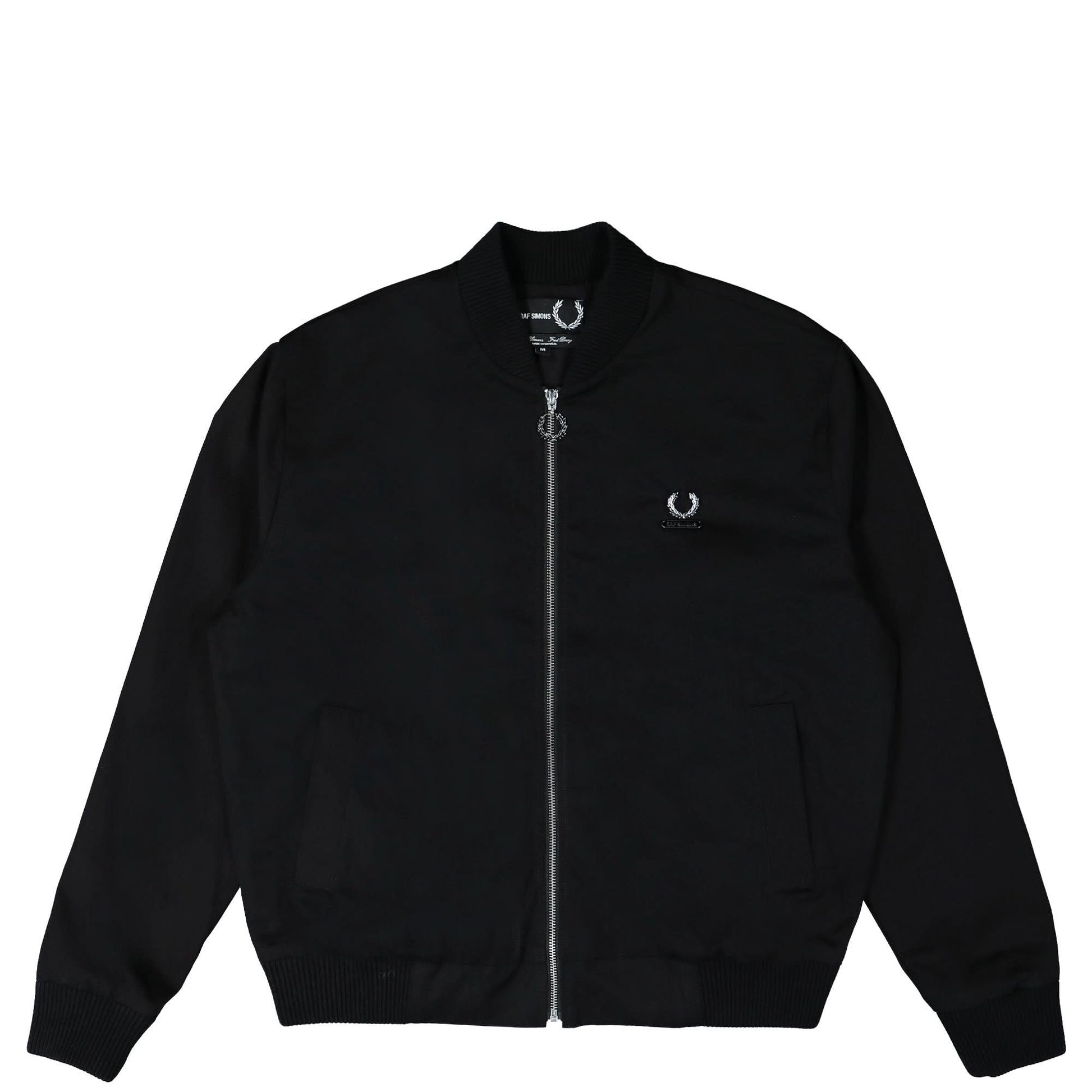 Fred Perry Printed Bomber Jacket Black Detail view 1 | Gate