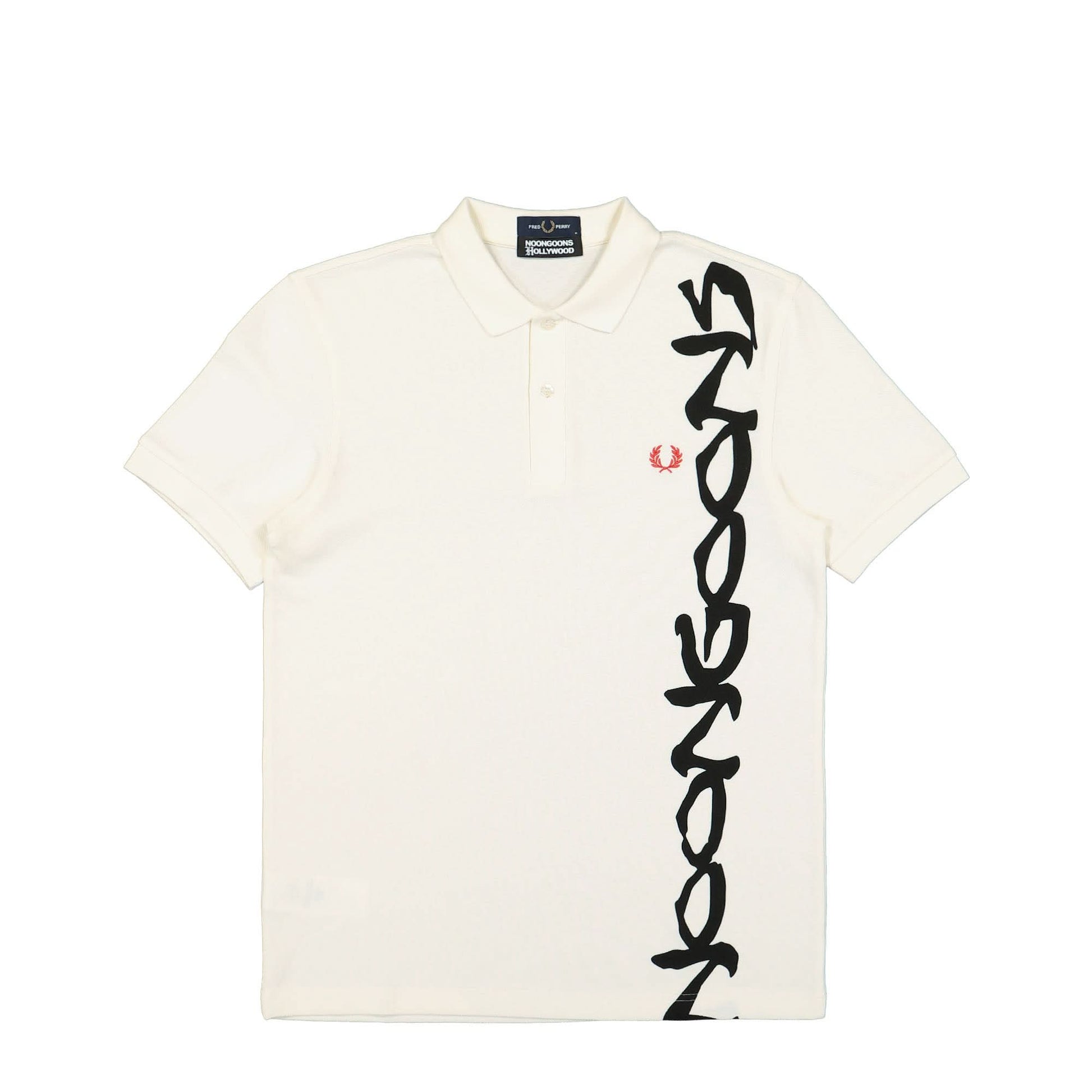 Fred Perry Printed Polo Shirt White Detail view 1 | Gate