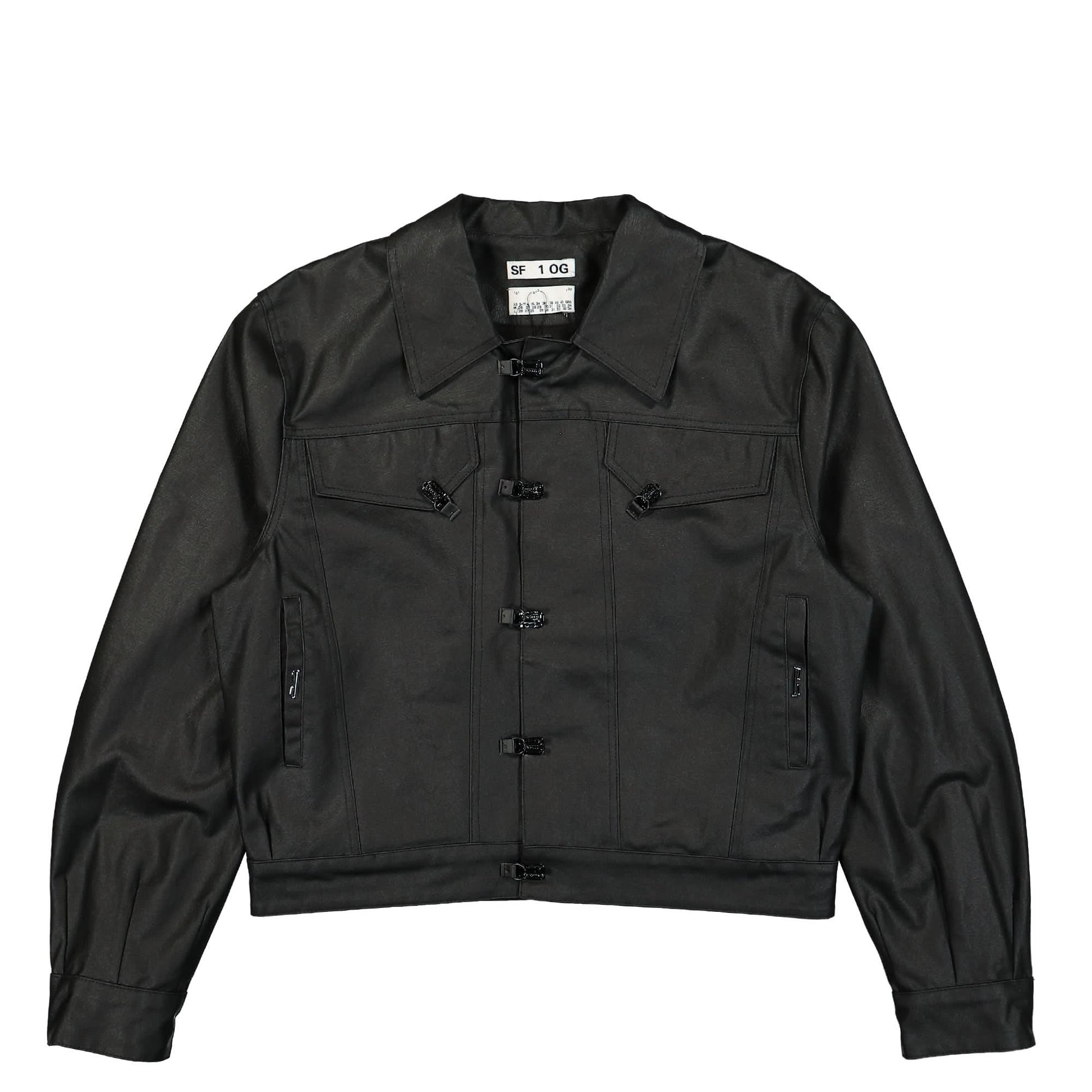 SF1OG Waxed Jacket Black Detail view 1 | Gate