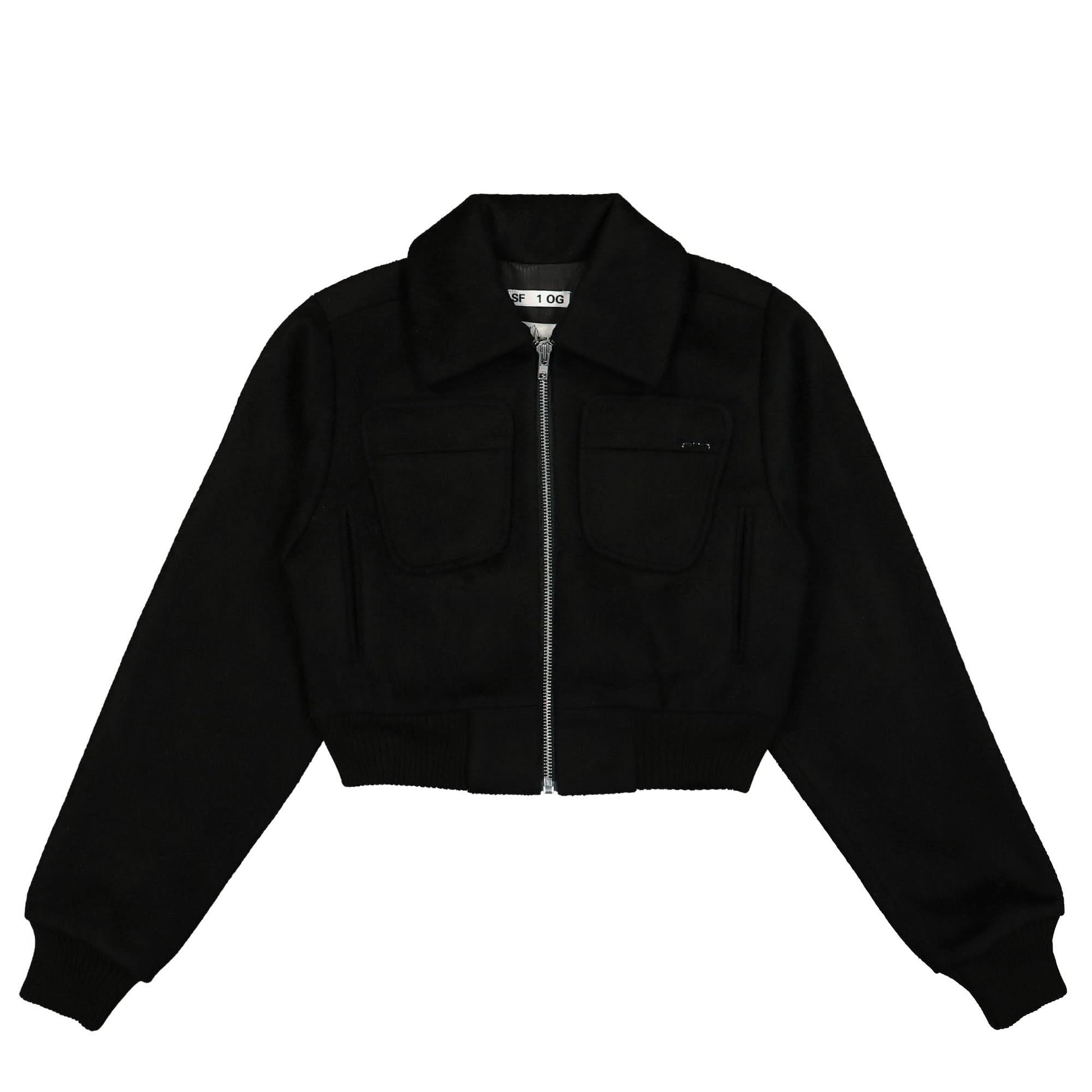 SF1OG Cropped Bomber Black Detail view 1 | Gate