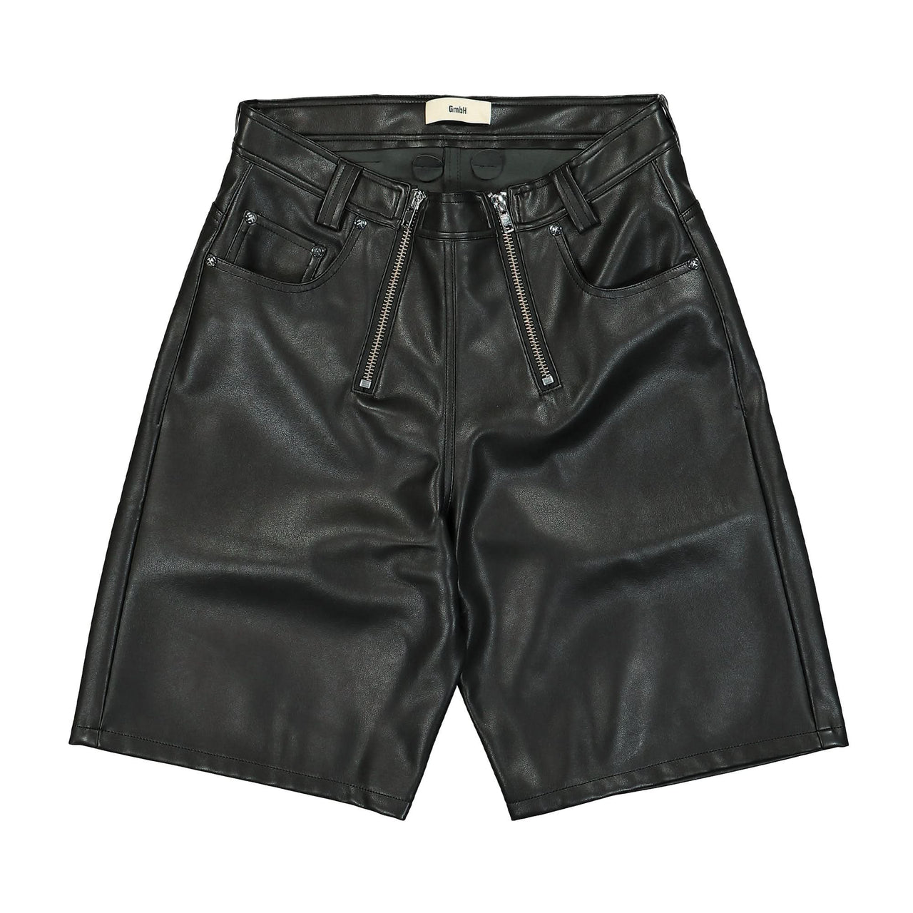 GmbH Wide Leg Shorts With Double Zip Black Detail view 1 | Gate