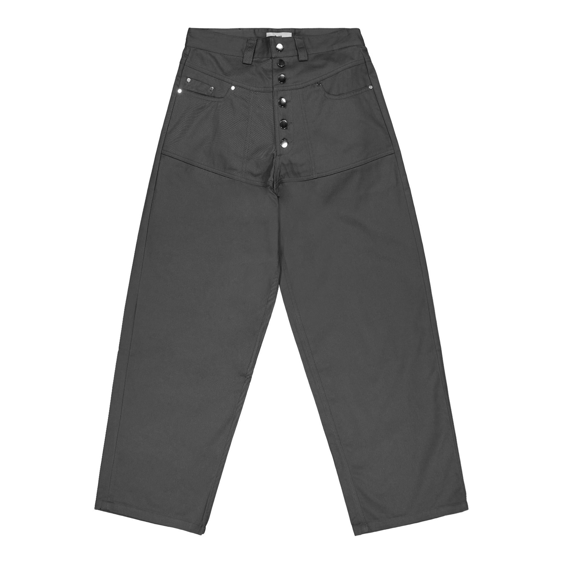 GmbH Loose Fit Trousers W Exposed Buttons Grey Detail view 1 | Gate