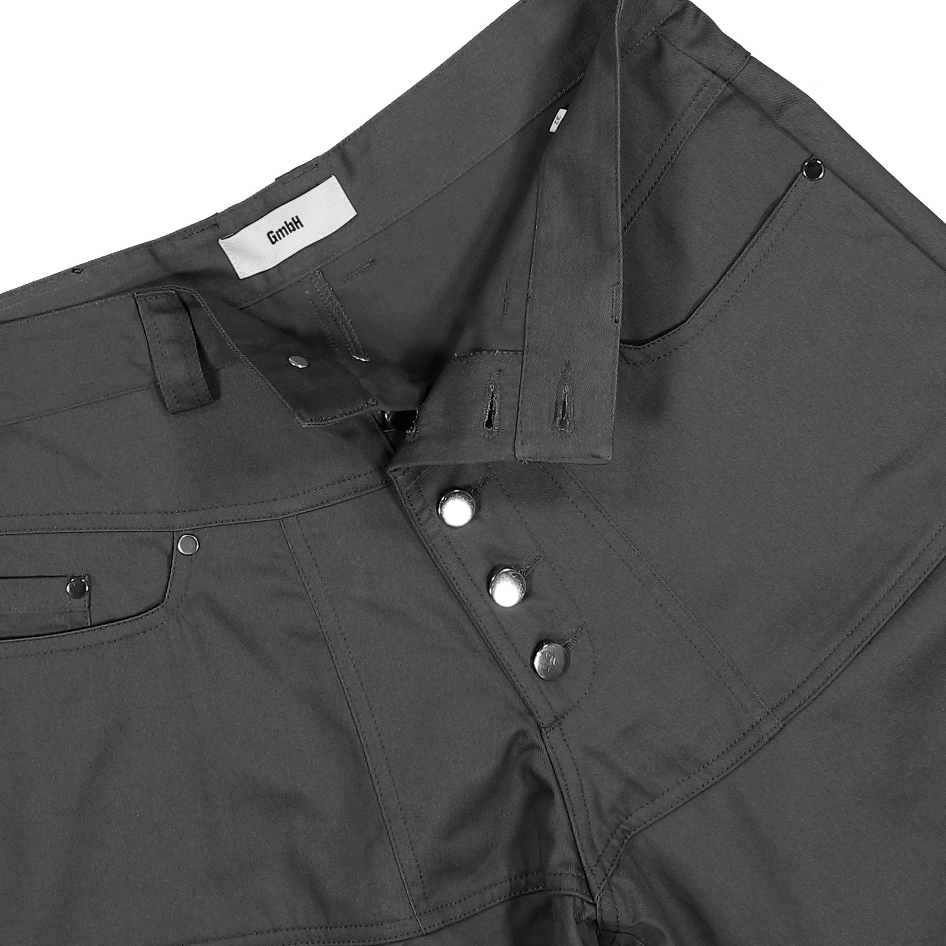 GmbH Loose Fit Trousers W Exposed Buttons Grey Detail view 4 | Gate
