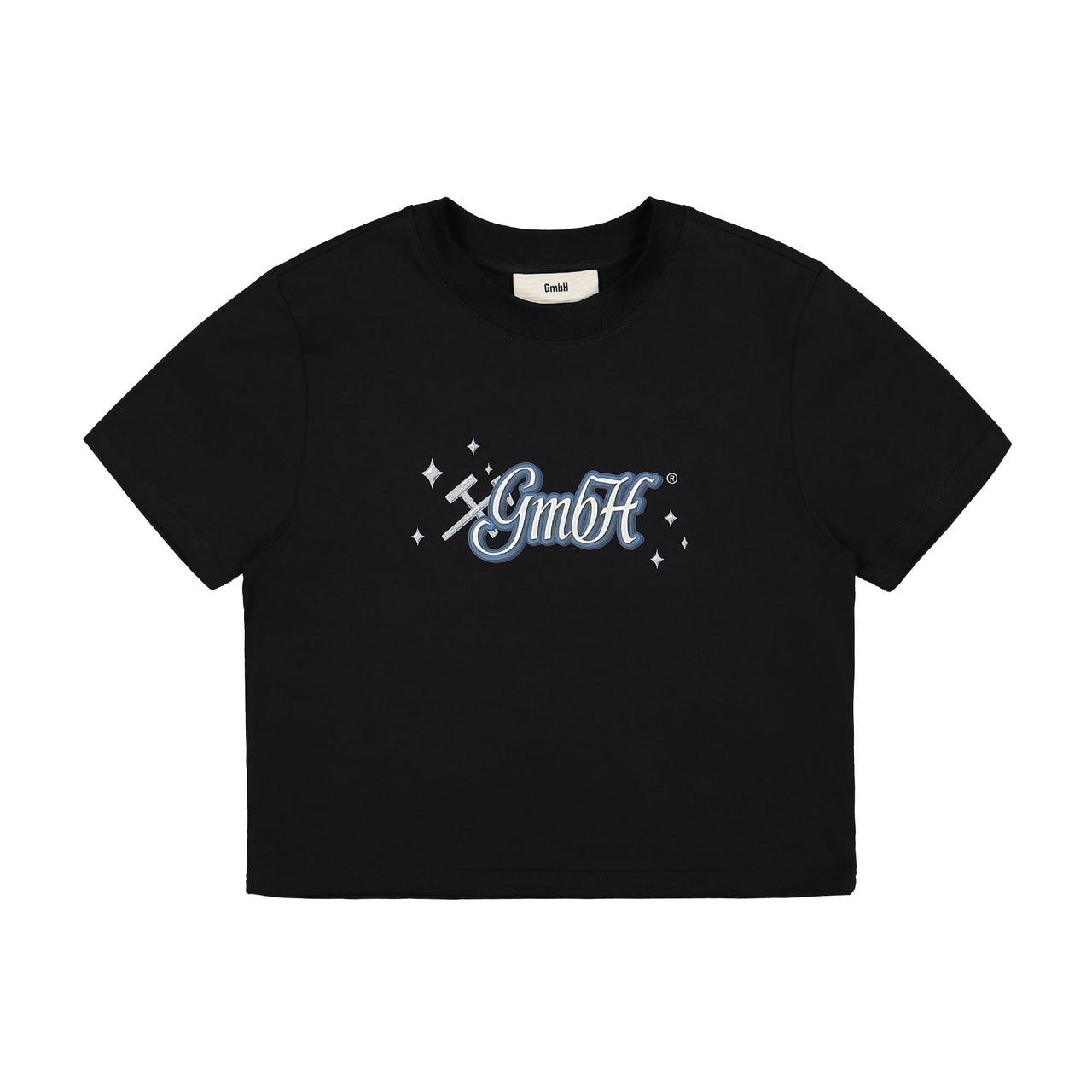GmbH Cropped T-Shirt with GmbH Print Black Detail view 1 | Gate
