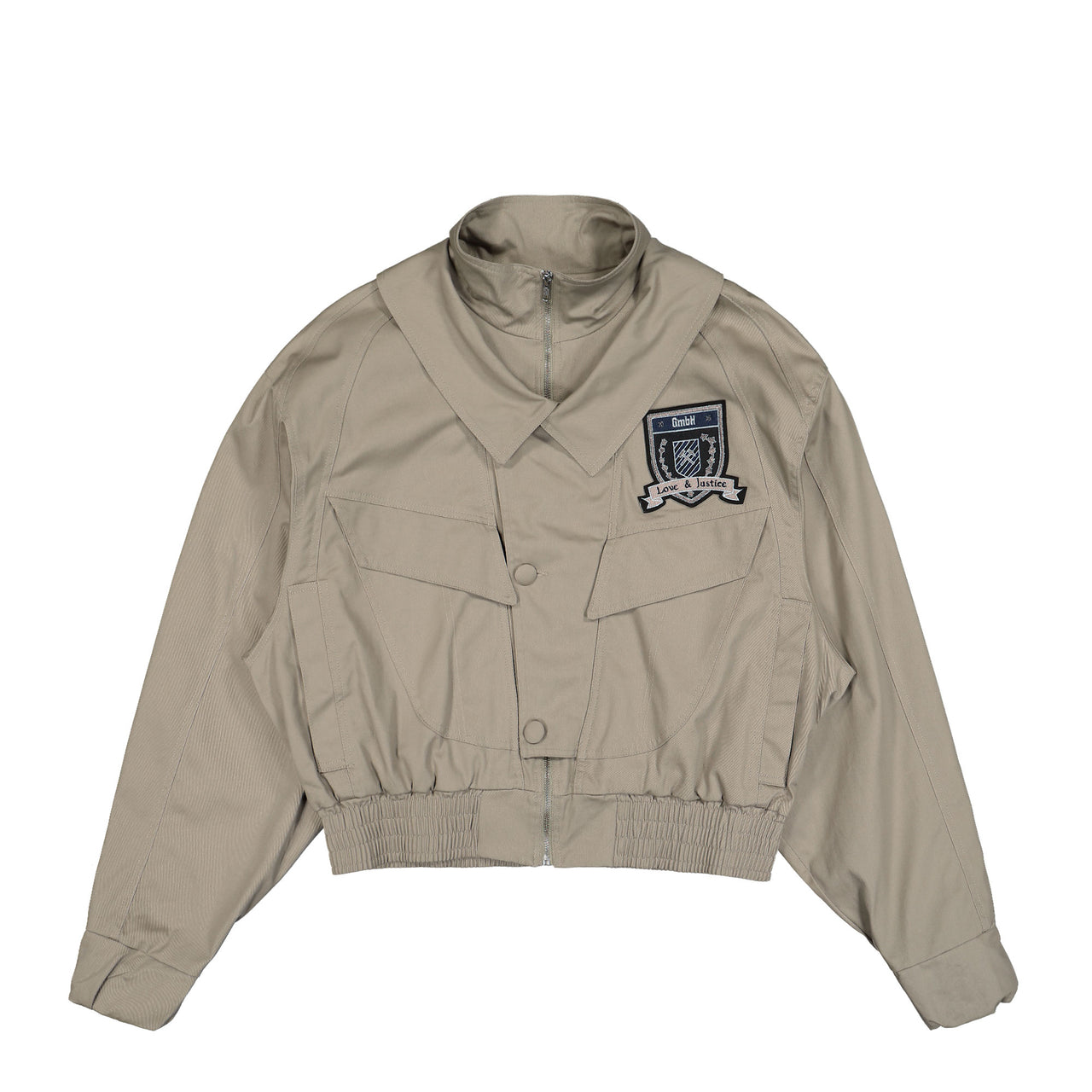 GmbH Double Collar Harrington Jacket W Embroidery Beige Detail view 1 | Gate