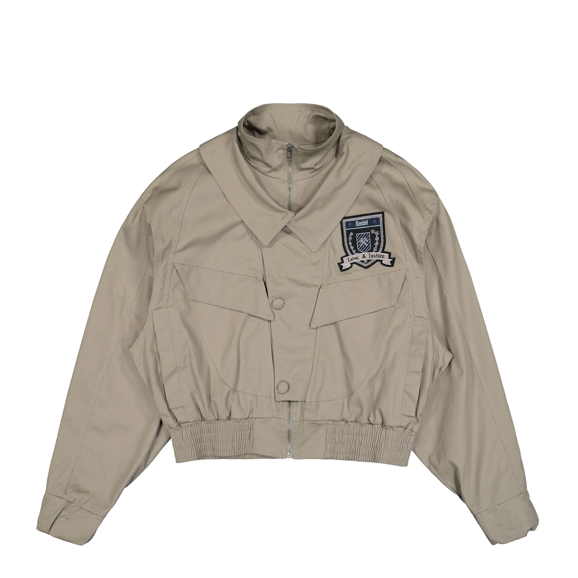GmbH Double Collar Harrington Jacket W Embroidery Beige Detail view 1 | Gate