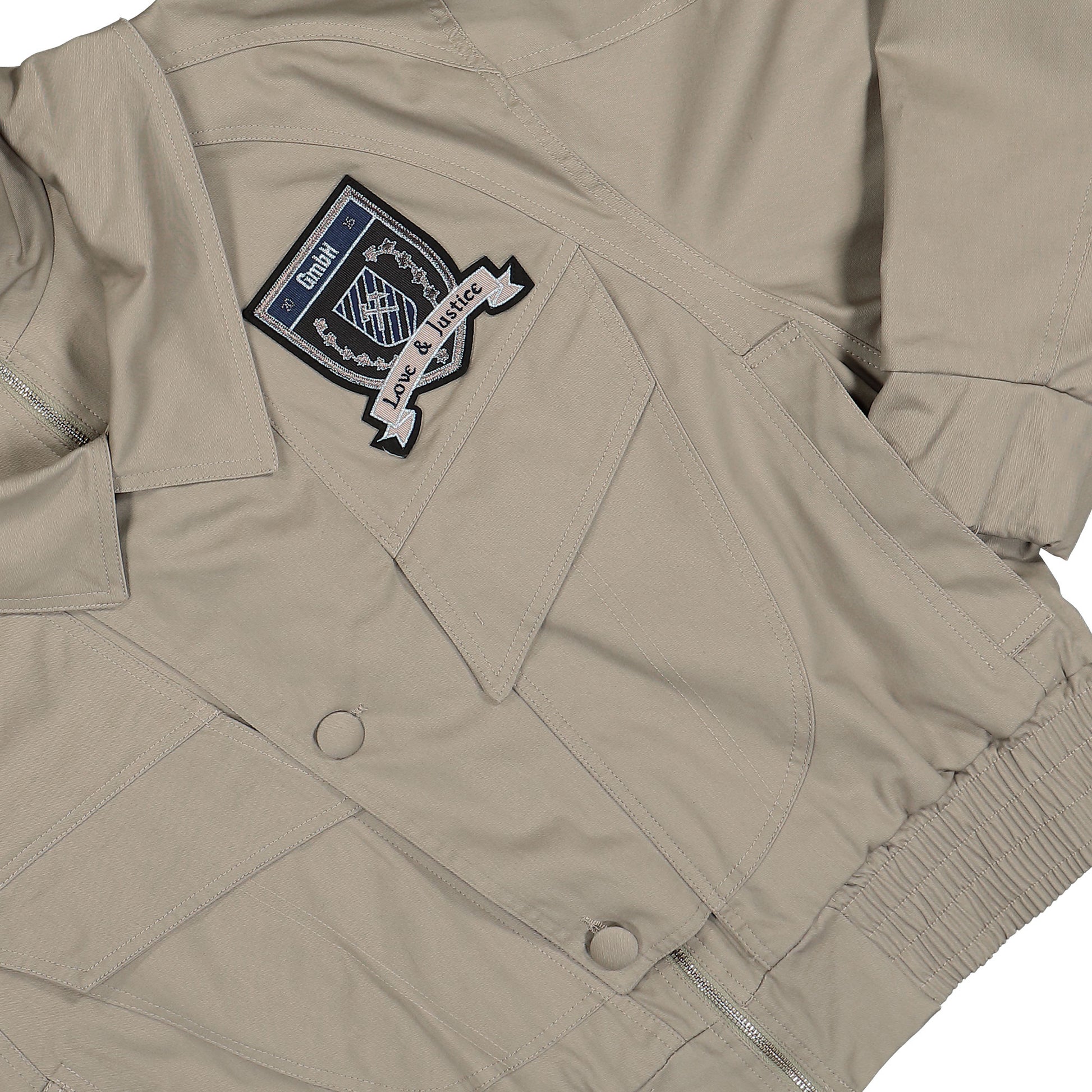GmbH Double Collar Harrington Jacket W Embroidery Beige Detail view 5 | Gate