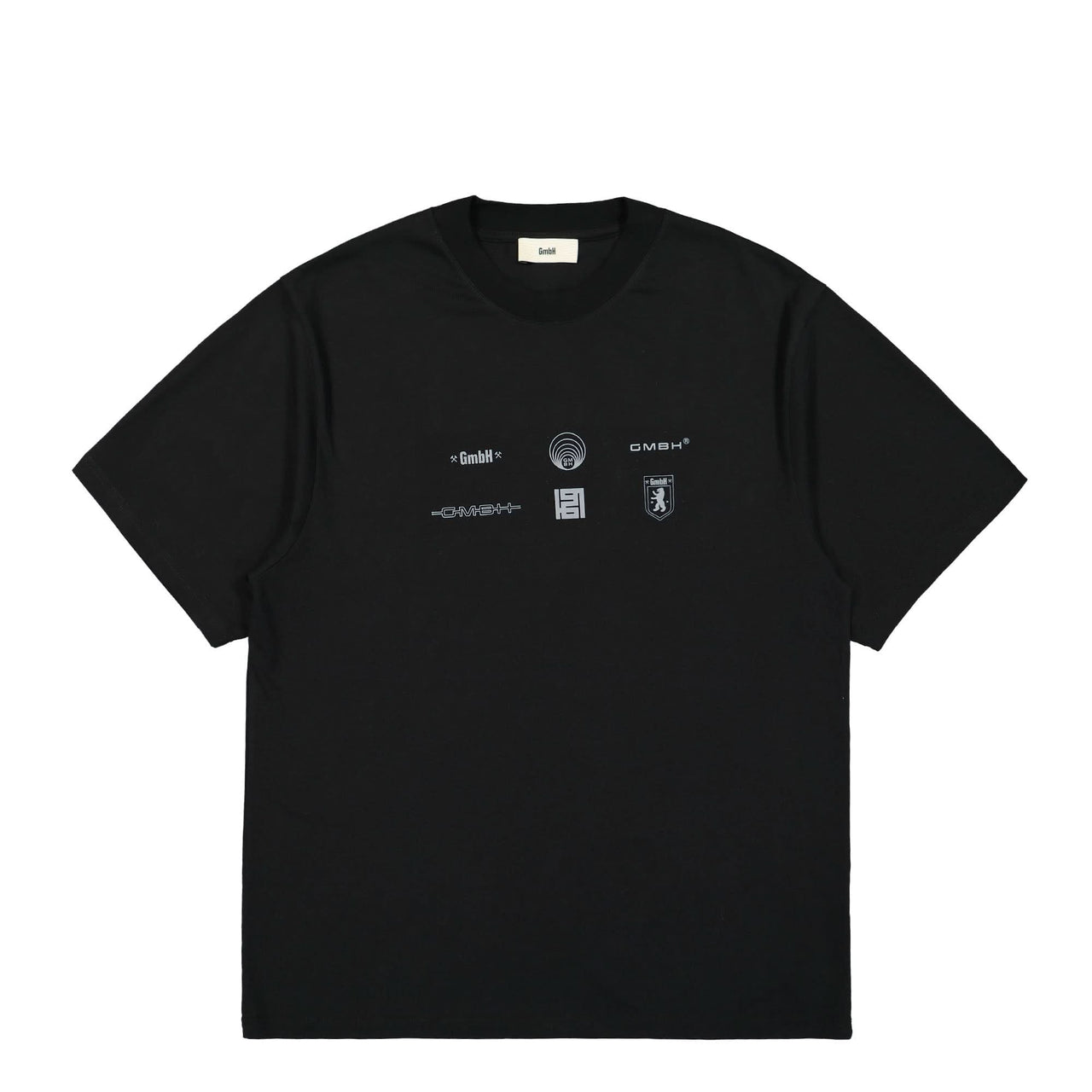 GmbH T1 Corp T-Shirt With GmbH Multiple Logo Print Black Detail view 1 | Gate