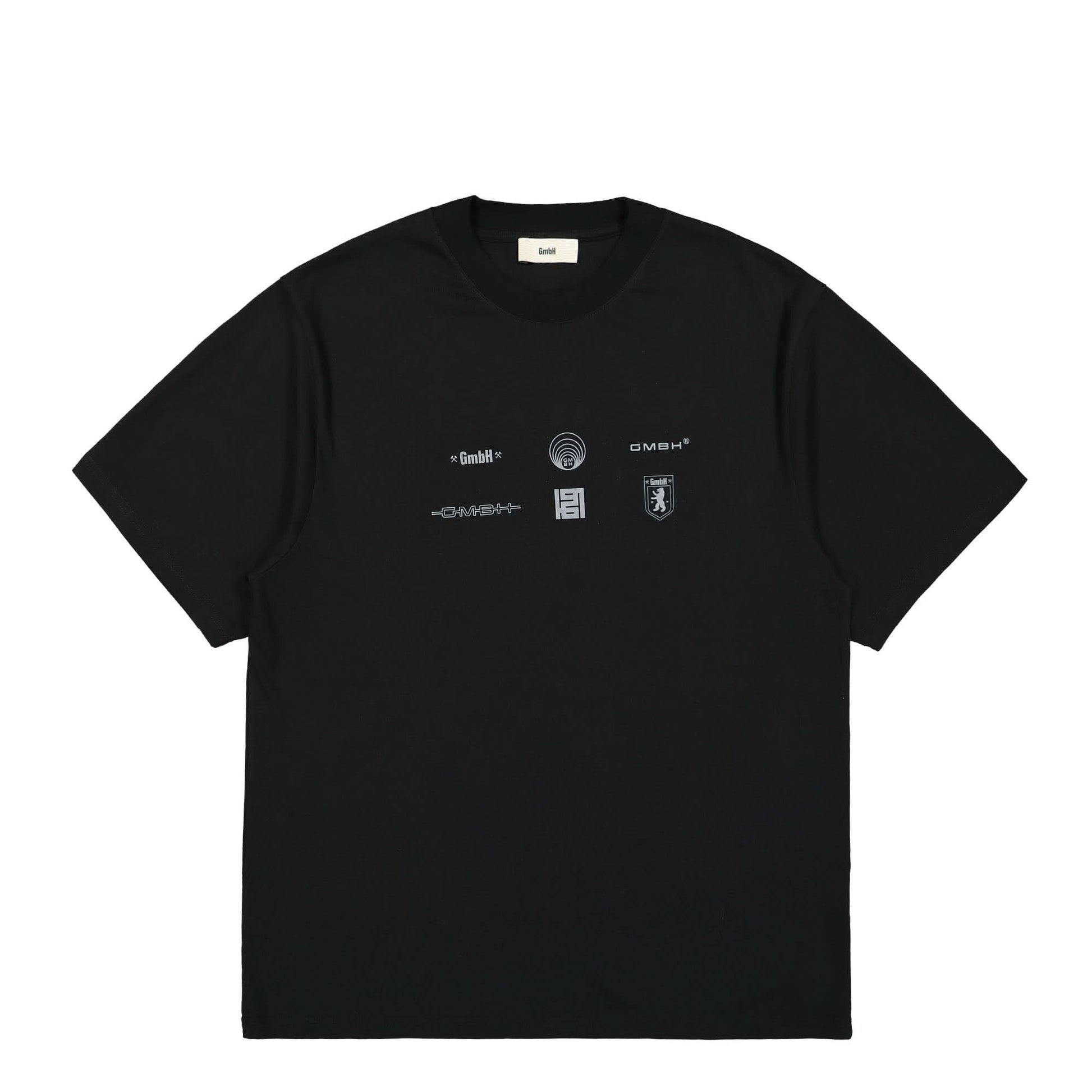 GmbH T1 Corp T-Shirt With GmbH Multiple Logo Print Black Detail view 1 | Gate