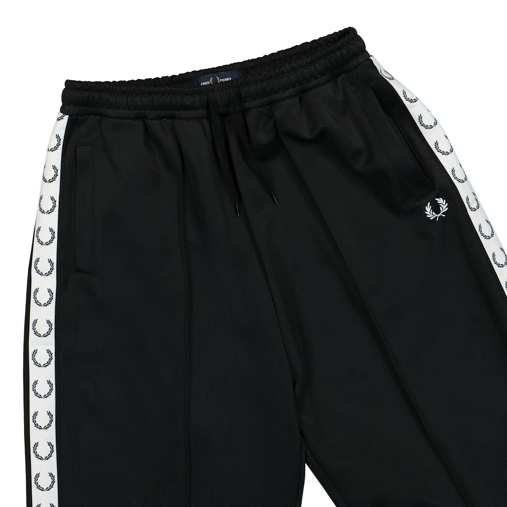 Fred Perry Wide Leg Track Pant Black Detail view 4 | Gate