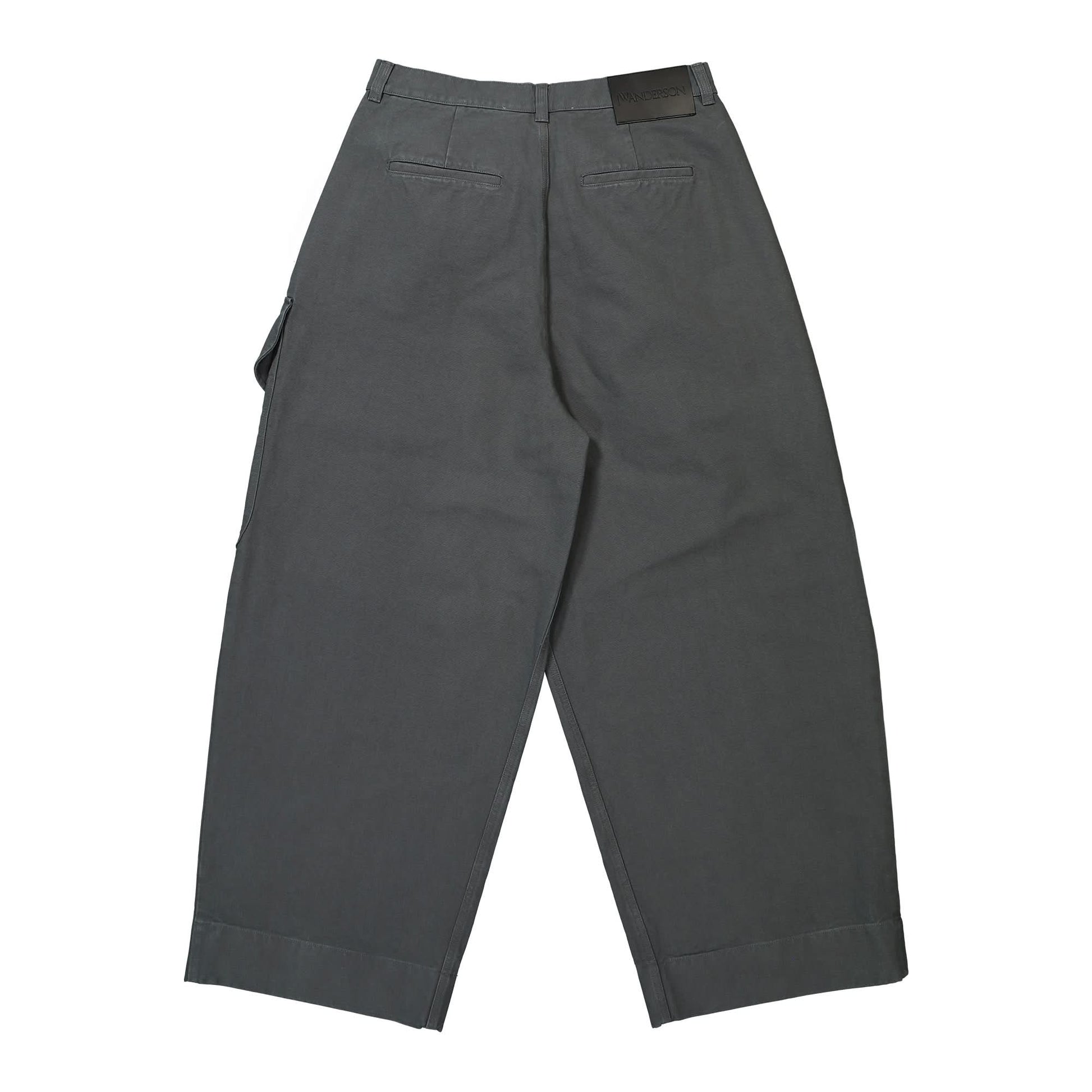 JW Anderson Relaxed Cargo Trousers Grey Detail view 2 | Gate