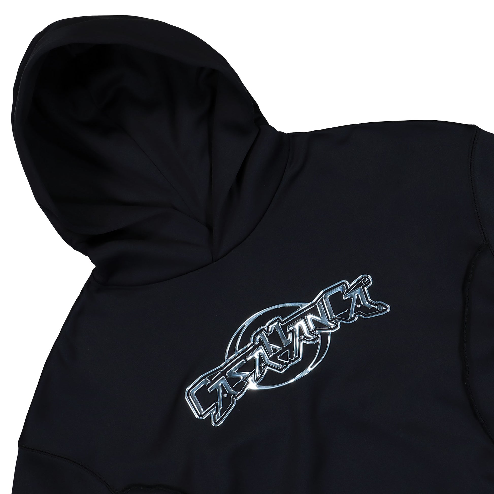 Casablanca Oversized Panelled Hoodie Black Hoodies U-AW25-JTP-426-01-M Detail View 3 | GATE